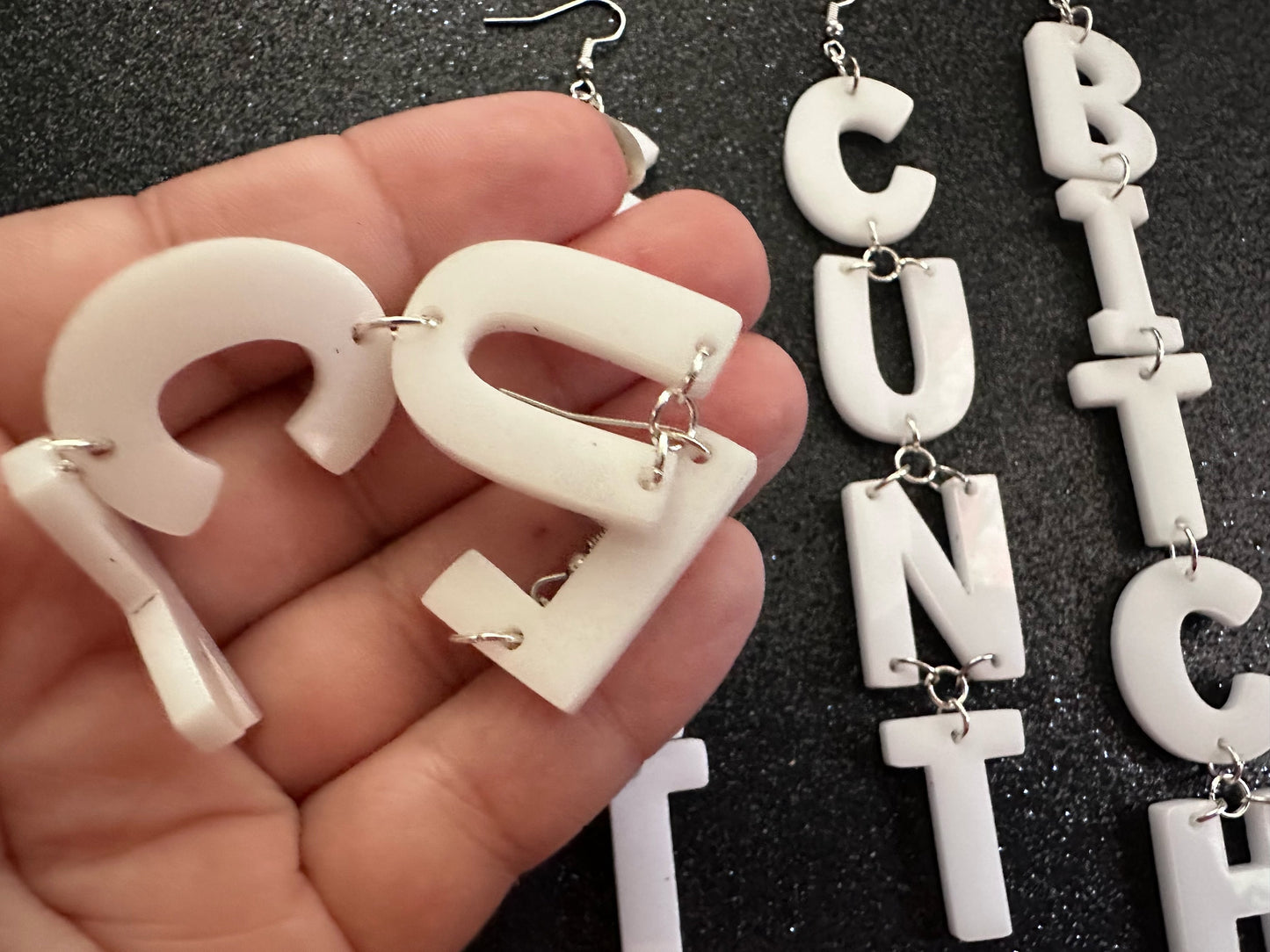 Swear Word Earrings: Laser Cut Words, Gag Gift, BFFS, Best Friend Gift, Girlfriends, Funny Bachelorette, Anniversary, Gifts for Her/Him/Them