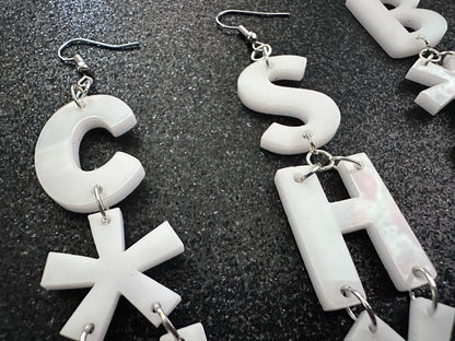 Swear Word Earrings: Laser Cut Words, Gag Gift, BFFS, Best Friend Gift, Girlfriends, Funny Bachelorette, Anniversary, Gifts for Her/Him/Them