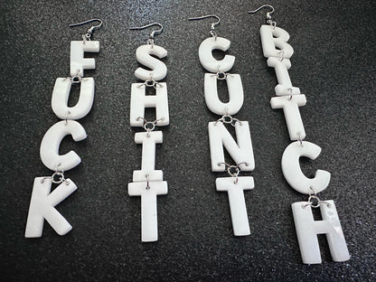 Swear Word Earrings: Laser Cut Words, Gag Gift, BFFS, Best Friend Gift, Girlfriends, Funny Bachelorette, Anniversary, Gifts for Her/Him/Them