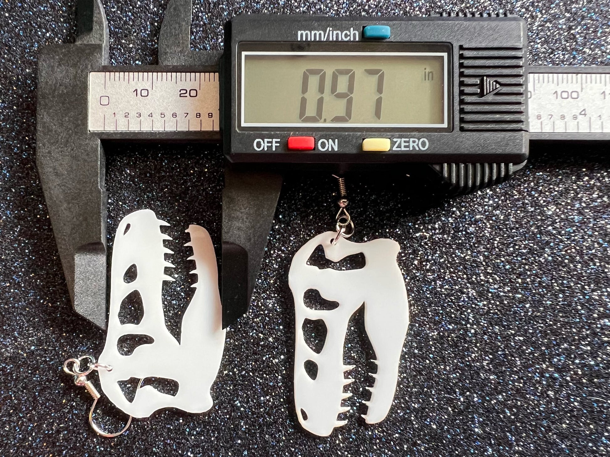 T-Rex Skull Earrings: Laser Cut Acrylic Dinosaur Skeleton Earrings, Tyrannosaurus Rex, Bones, Jurassic Park, Best Gifts for Her/Him/Them