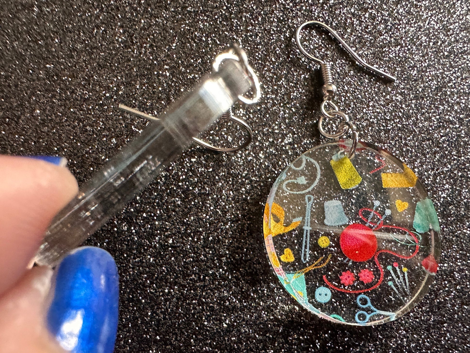 Tailor Earrings: Laser Cut Acrylic Sewing Machines, Hobby, Ruler, Yarn, Buttons, Sewing, Iron, Zipper, Needle, Best Gifts for Her/Him/Them