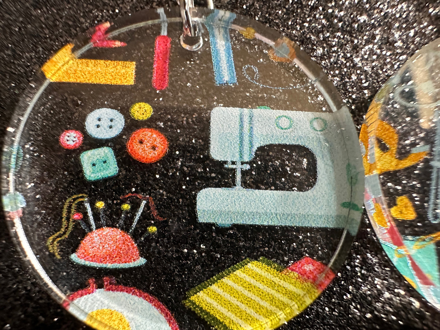 Tailor Earrings: Laser Cut Acrylic Sewing Machines, Hobby, Ruler, Yarn, Buttons, Sewing, Iron, Zipper, Needle, Best Gifts for Her/Him/Them