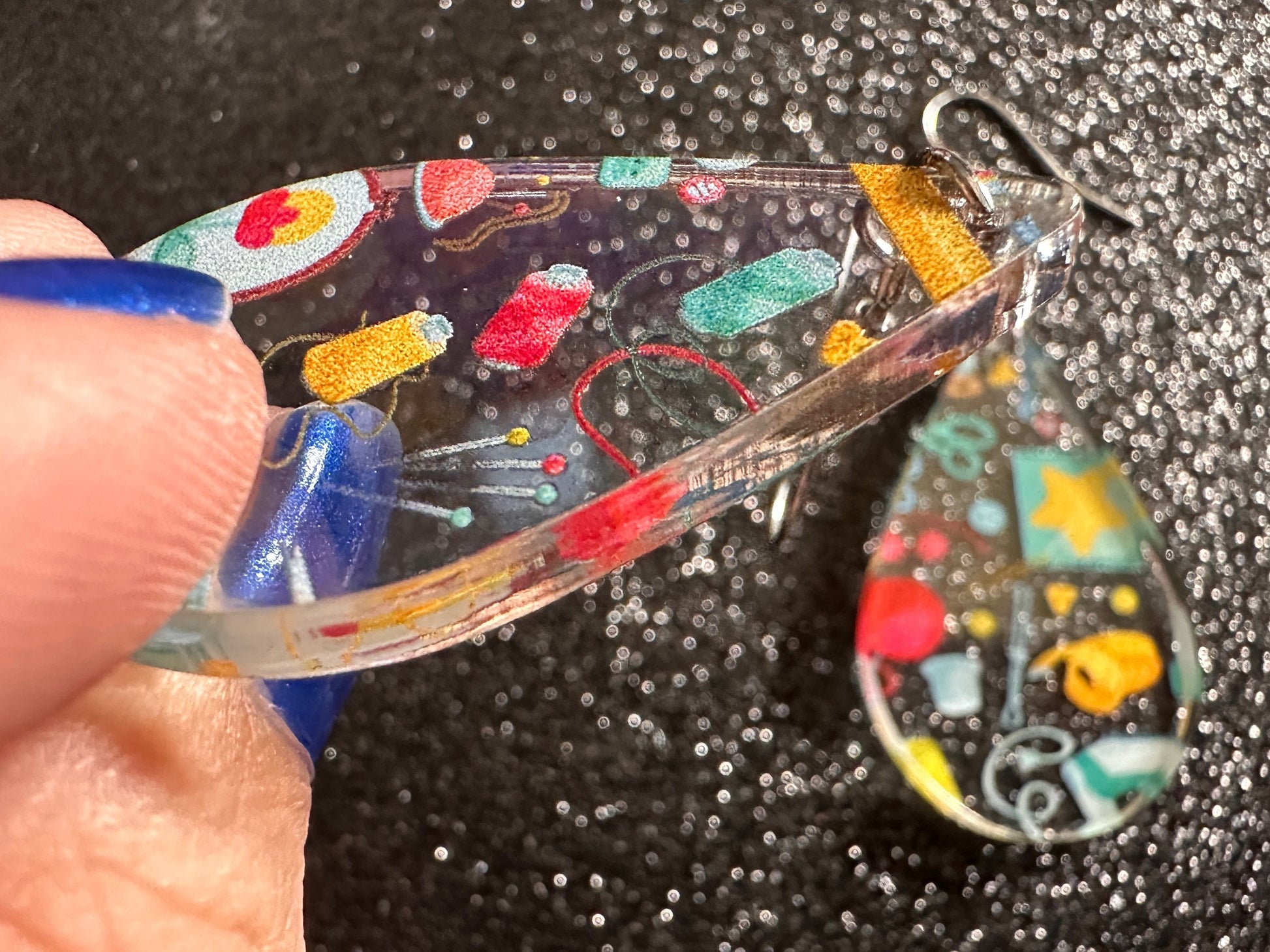 Tailor Earrings: Laser Cut Acrylic Sewing Machines, Hobby, Ruler, Yarn, Buttons, Sewing, Iron, Zipper, Needle, Best Gifts for Her/Him/Them