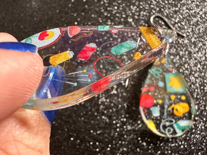 Tailor Earrings: Laser Cut Acrylic Sewing Machines, Hobby, Ruler, Yarn, Buttons, Sewing, Iron, Zipper, Needle, Best Gifts for Her/Him/Them