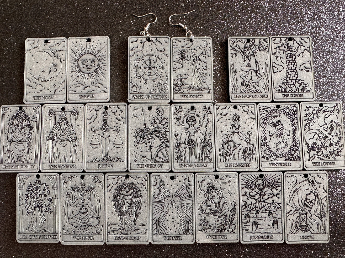 Tarot Card Earrings: Laser Cut Acrylic Cards, Game Night, Cards, Play, Fortune Telling, Card Reading, Halloween, Best Gifts for Her/Him/Them