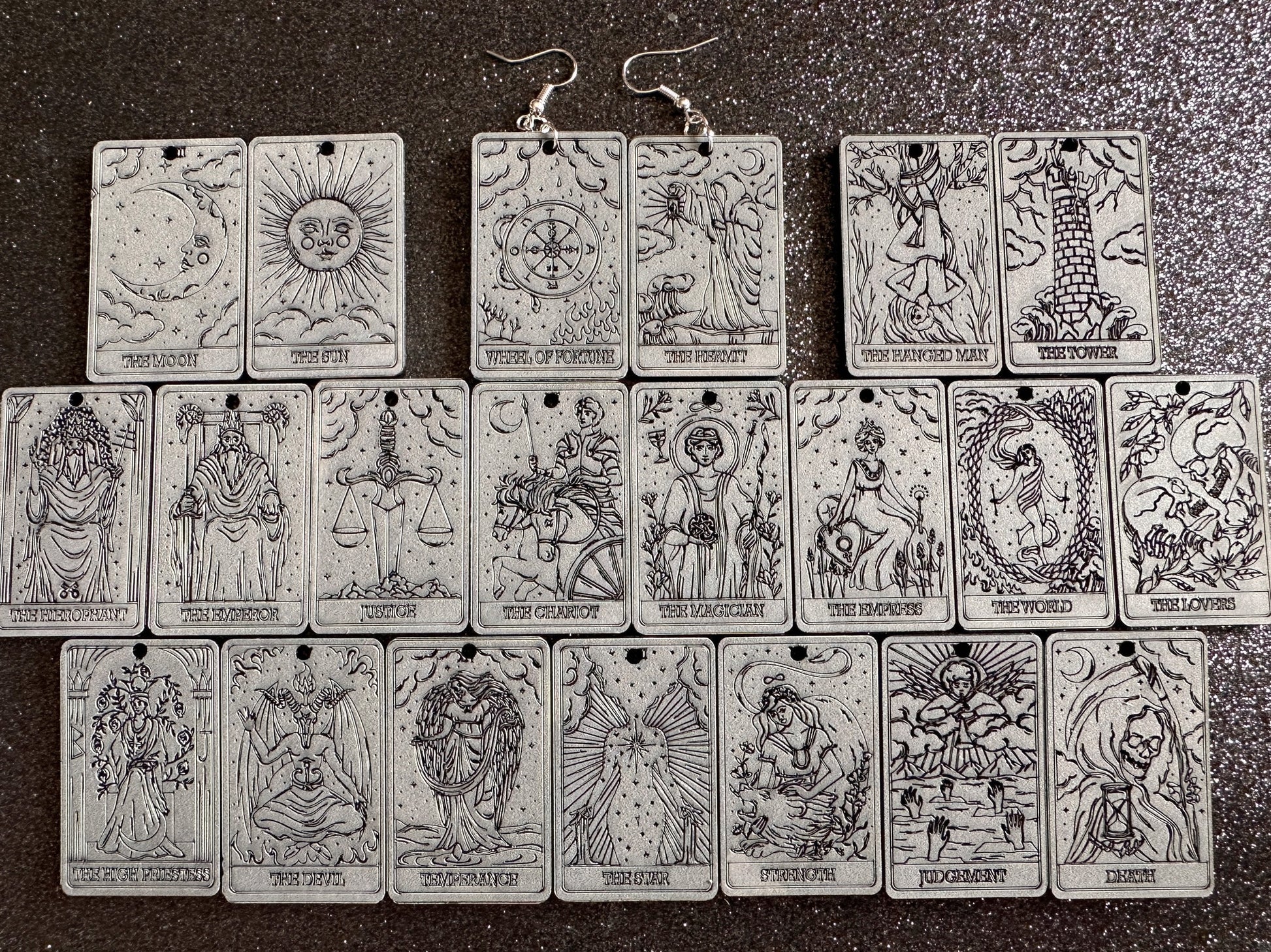 Tarot Card Earrings: Laser Cut Acrylic Cards, Game Night, Cards, Play, Fortune Telling, Card Reading, Halloween, Best Gifts for Her/Him/Them