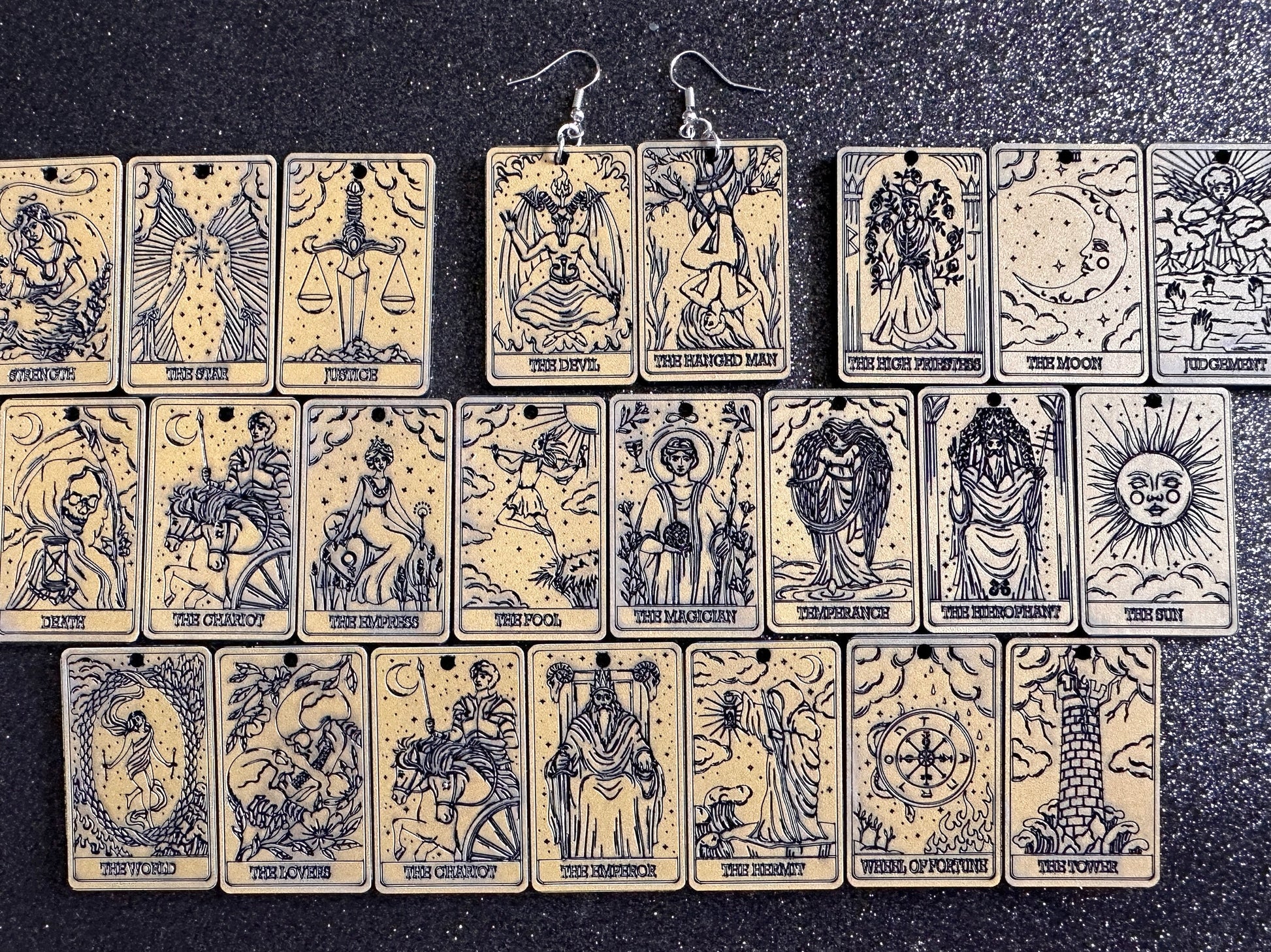 Tarot Card Earrings: Laser Cut Acrylic Cards, Game Night, Cards, Play, Fortune Telling, Card Reading, Halloween, Best Gifts for Her/Him/Them