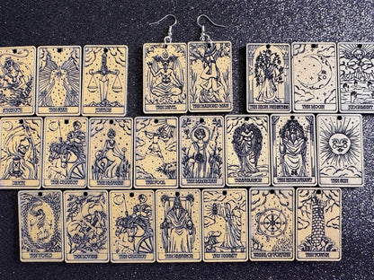 Tarot Card Earrings: Laser Cut Acrylic Cards, Game Night, Cards, Play, Fortune Telling, Card Reading, Halloween, Best Gifts for Her/Him/Them