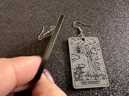 Tarot Card Earrings: Laser Cut Acrylic Cards, Game Night, Cards, Play, Fortune Telling, Card Reading, Halloween, Best Gifts for Her/Him/Them