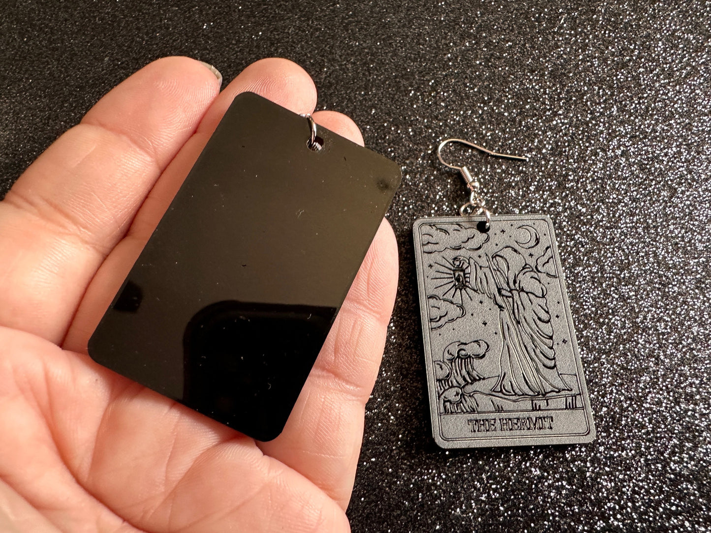 Tarot Card Earrings: Laser Cut Acrylic Cards, Game Night, Cards, Play, Fortune Telling, Card Reading, Halloween, Best Gifts for Her/Him/Them