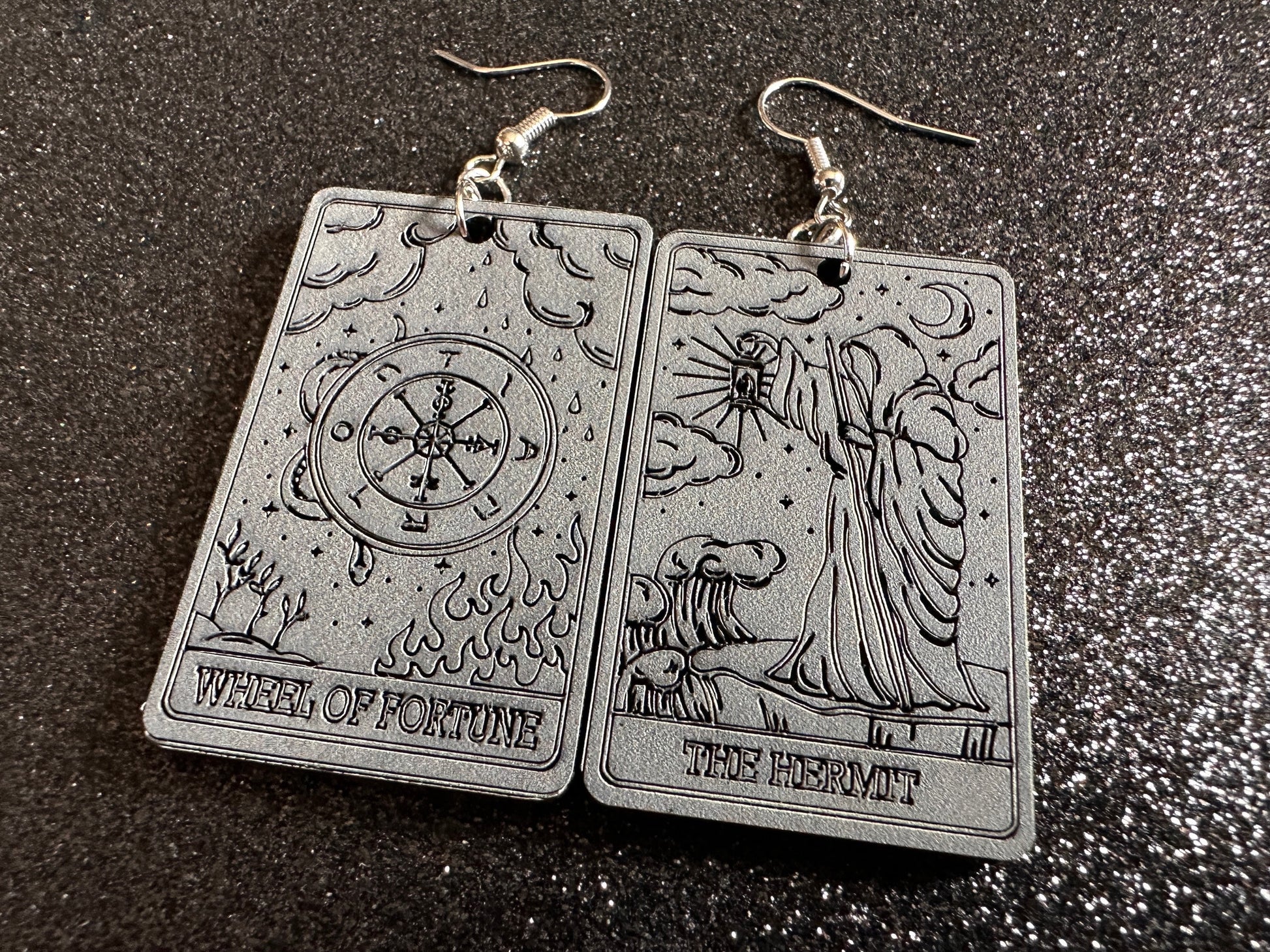 Tarot Card Earrings: Laser Cut Acrylic Cards, Game Night, Cards, Play, Fortune Telling, Card Reading, Halloween, Best Gifts for Her/Him/Them