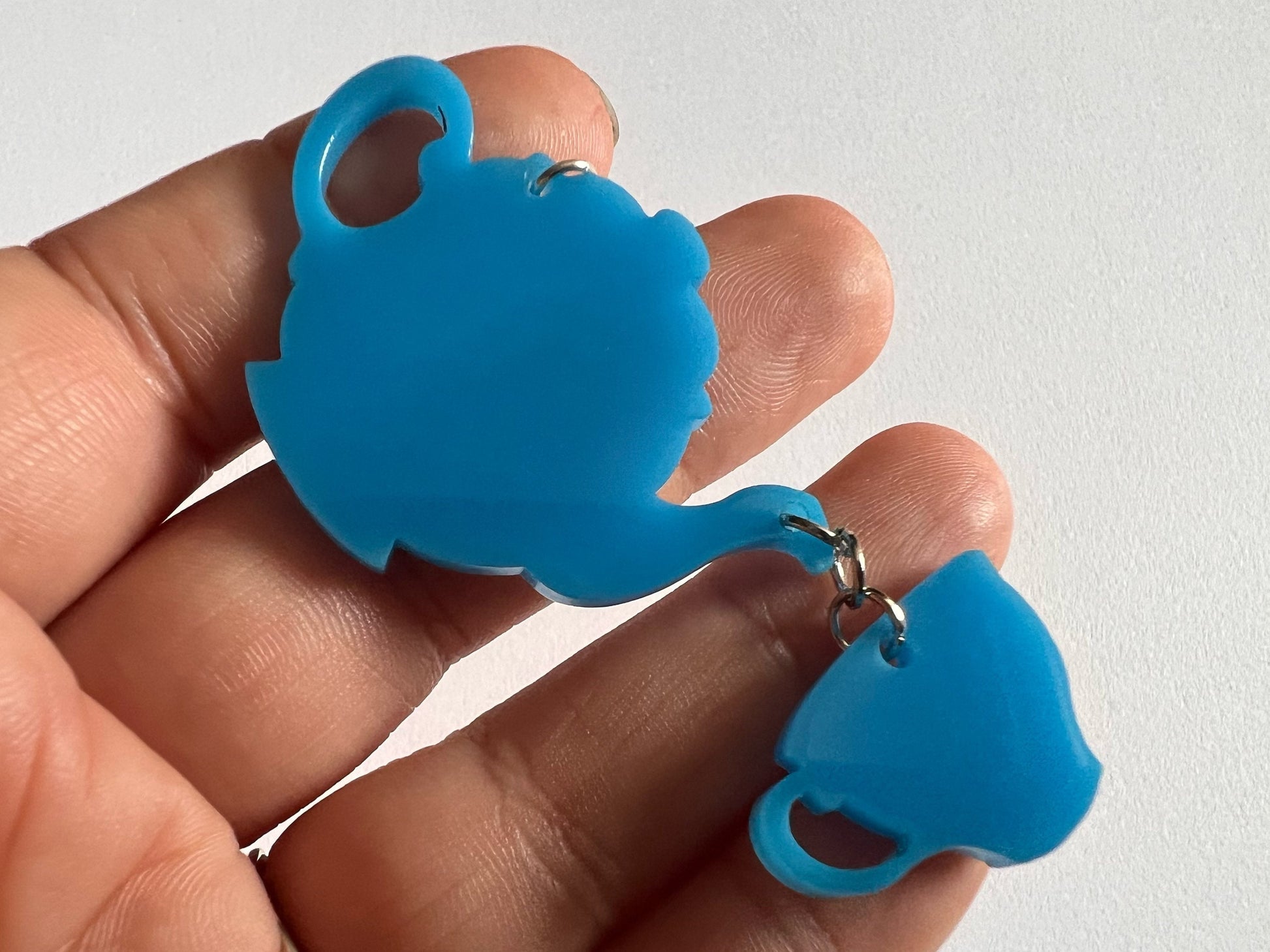 Tea Party Earrings: Laser Cut Acrylic Tea Pots and Teacups, Tea Time, Heart, Drink, Cafe, Food Earrings, Gifts for Her/Him/Them