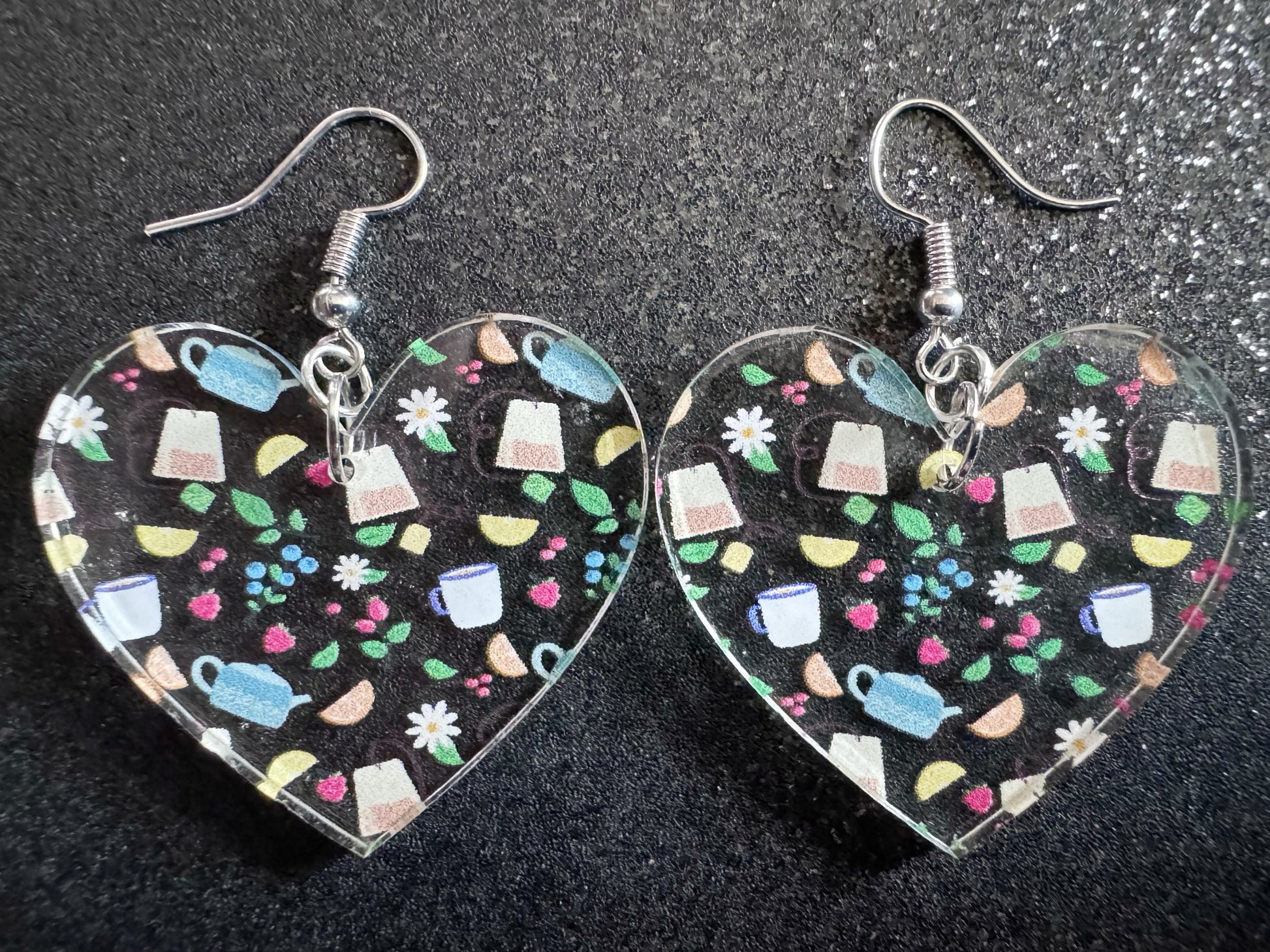 Tea Party Earrings: Laser Cut Acrylic Tea Pots and Teacups, Tea Time, Tea Bag, Leaf, Drink, Cafe, Food Earrings, Best Gifts for Her/Him/Them