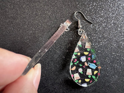 Tea Party Earrings: Laser Cut Acrylic Tea Pots and Teacups, Tea Time, Tea Bag, Leaf, Drink, Cafe, Food Earrings, Best Gifts for Her/Him/Them