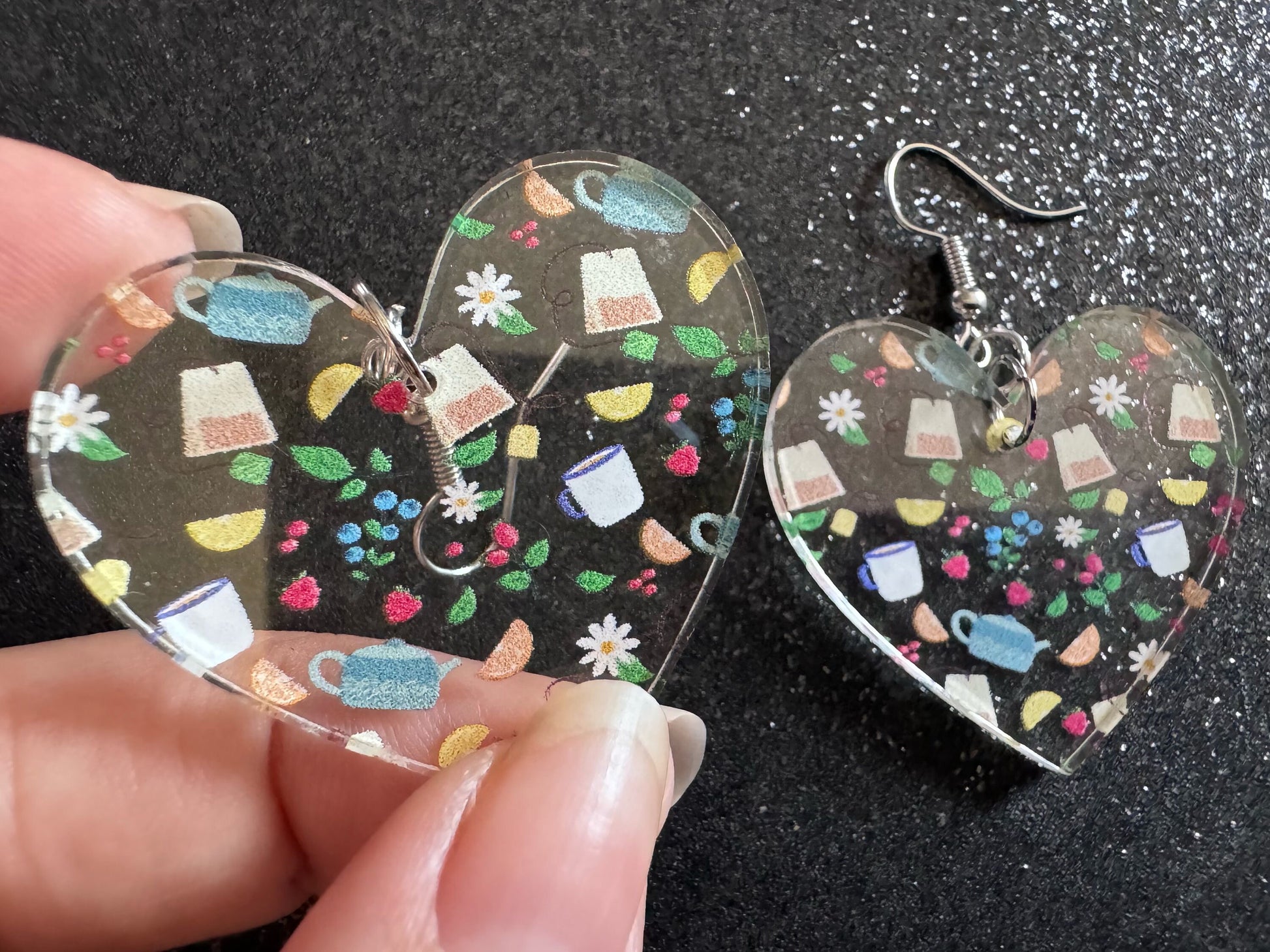 Tea Party Earrings: Laser Cut Acrylic Tea Pots and Teacups, Tea Time, Tea Bag, Leaf, Drink, Cafe, Food Earrings, Best Gifts for Her/Him/Them