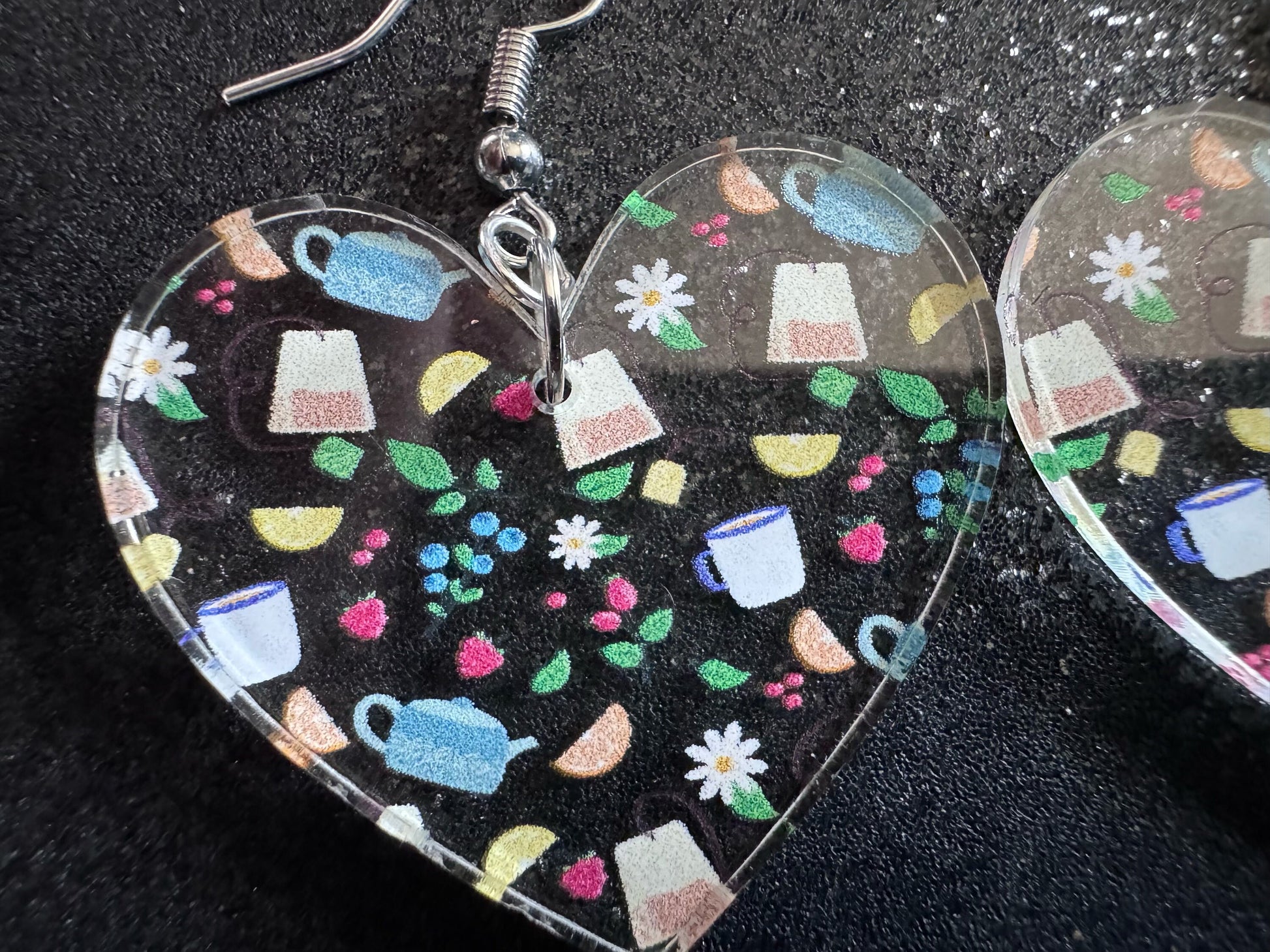 Tea Party Earrings: Laser Cut Acrylic Tea Pots and Teacups, Tea Time, Tea Bag, Leaf, Drink, Cafe, Food Earrings, Best Gifts for Her/Him/Them