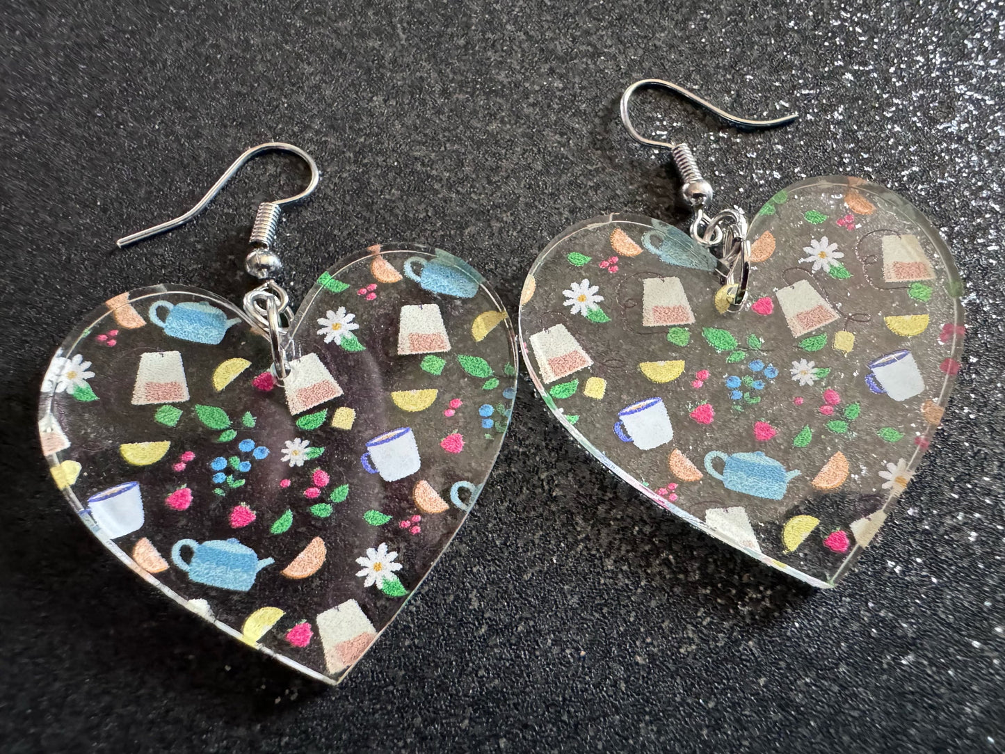 Tea Party Earrings: Laser Cut Acrylic Tea Pots and Teacups, Tea Time, Tea Bag, Leaf, Drink, Cafe, Food Earrings, Best Gifts for Her/Him/Them