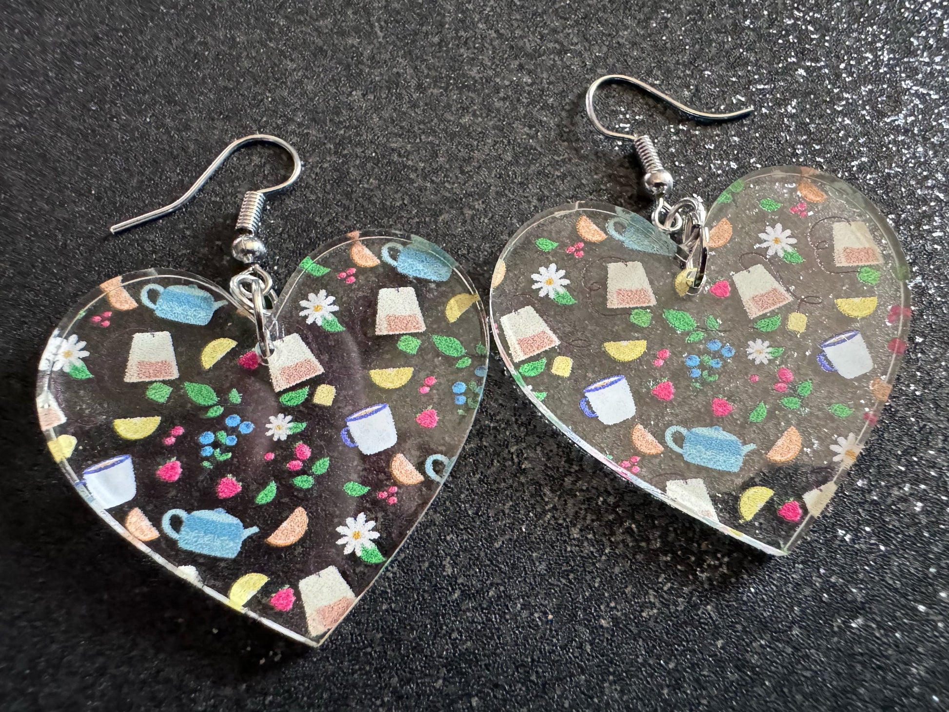 Tea Party Earrings: Laser Cut Acrylic Tea Pots and Teacups, Tea Time, Tea Bag, Leaf, Drink, Cafe, Food Earrings, Best Gifts for Her/Him/Them