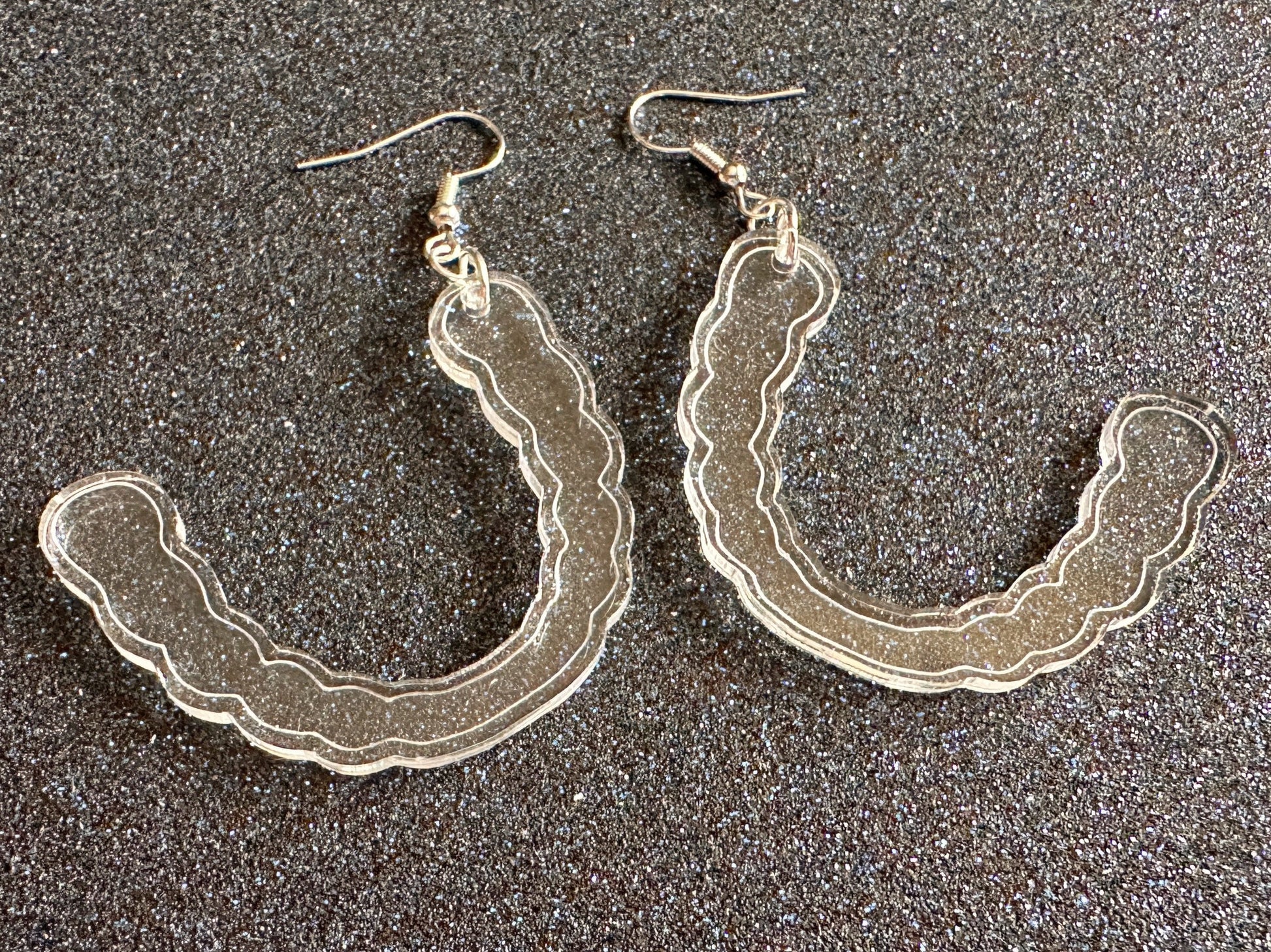 Teeth Aligner Earrings: Laser Cut Acrylic Aligners, Retainers, Braces, Dental, Dentist, Teeth, Tooth Straightening, Gift for Her/Him/Them