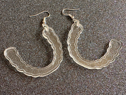 Teeth Aligner Earrings: Laser Cut Acrylic Aligners, Retainers, Braces, Dental, Dentist, Teeth, Tooth Straightening, Gift for Her/Him/Them