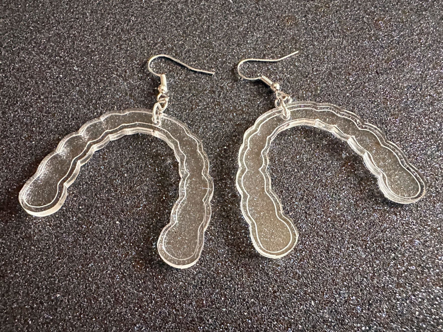 Teeth Aligner Earrings: Laser Cut Acrylic Aligners, Retainers, Braces, Dental, Dentist, Teeth, Tooth Straightening, Gift for Her/Him/Them