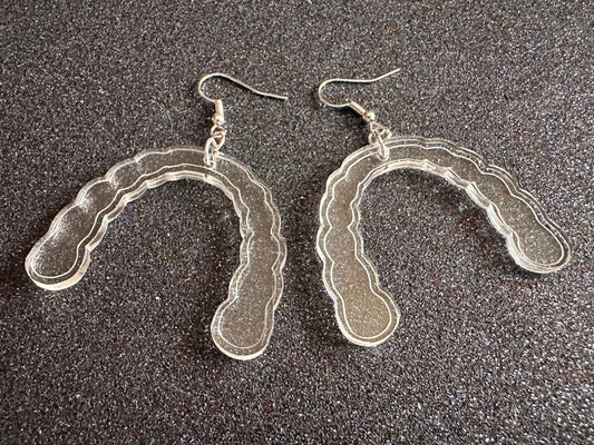 Teeth Aligner Earrings: Laser Cut Acrylic Aligners, Retainers, Braces, Dental, Dentist, Teeth, Tooth Straightening, Gift for Her/Him/Them