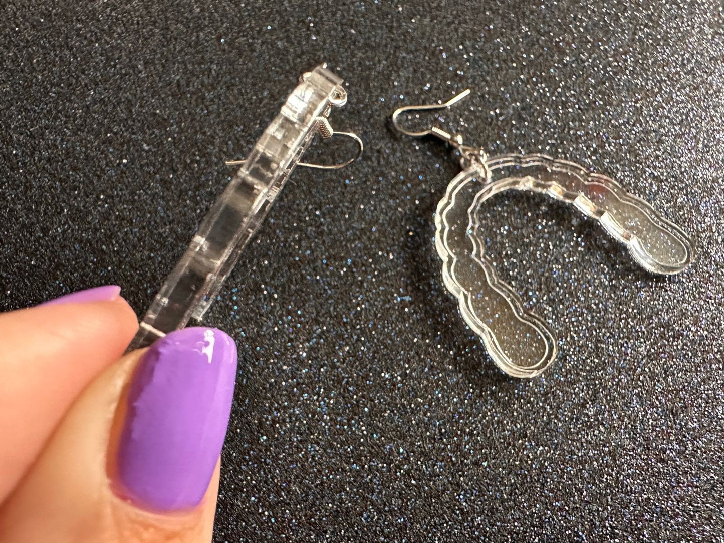 Teeth Aligner Earrings: Laser Cut Acrylic Aligners, Retainers, Braces, Dental, Dentist, Teeth, Tooth Straightening, Gift for Her/Him/Them