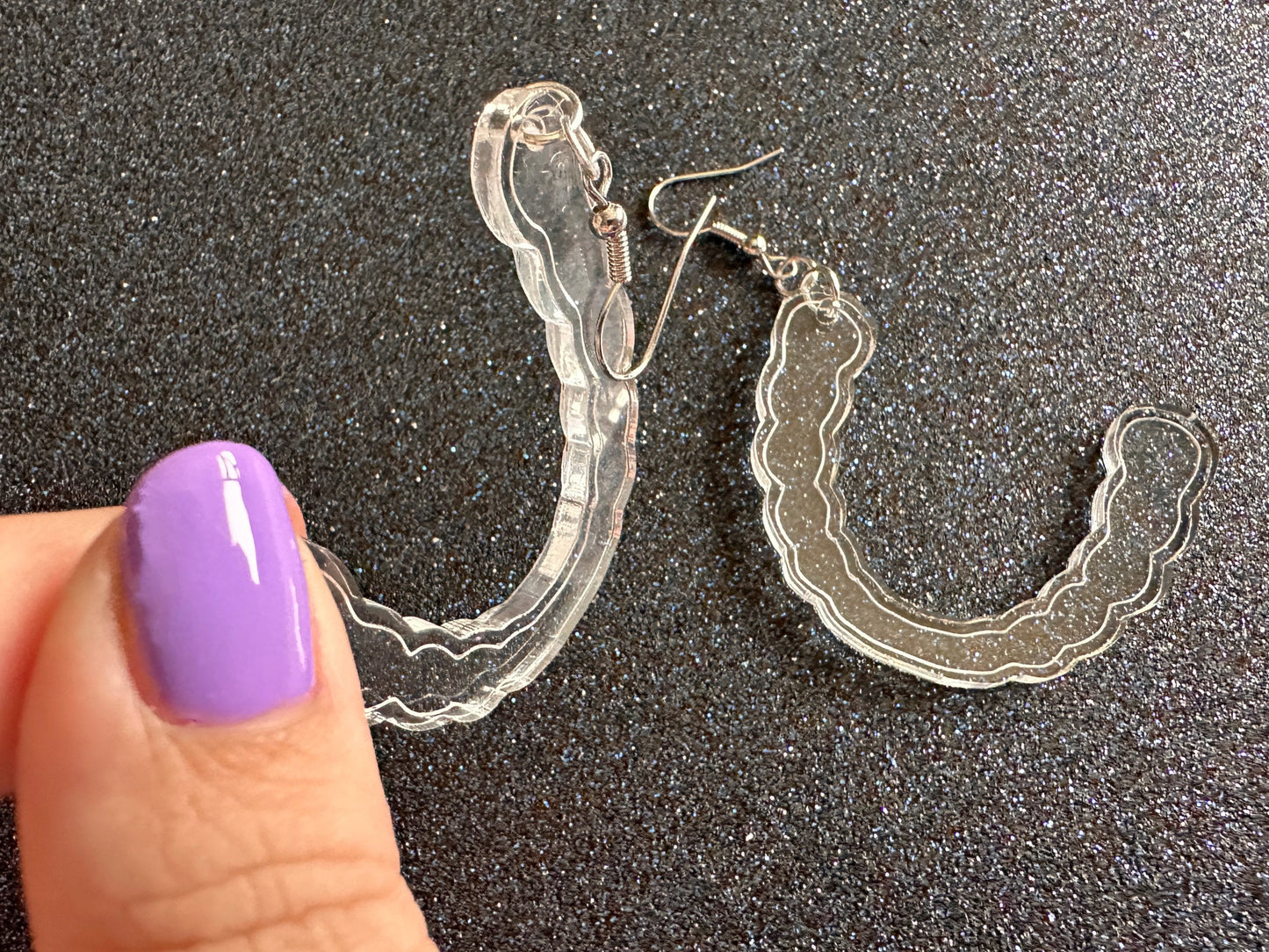 Teeth Aligner Earrings: Laser Cut Acrylic Aligners, Retainers, Braces, Dental, Dentist, Teeth, Tooth Straightening, Gift for Her/Him/Them