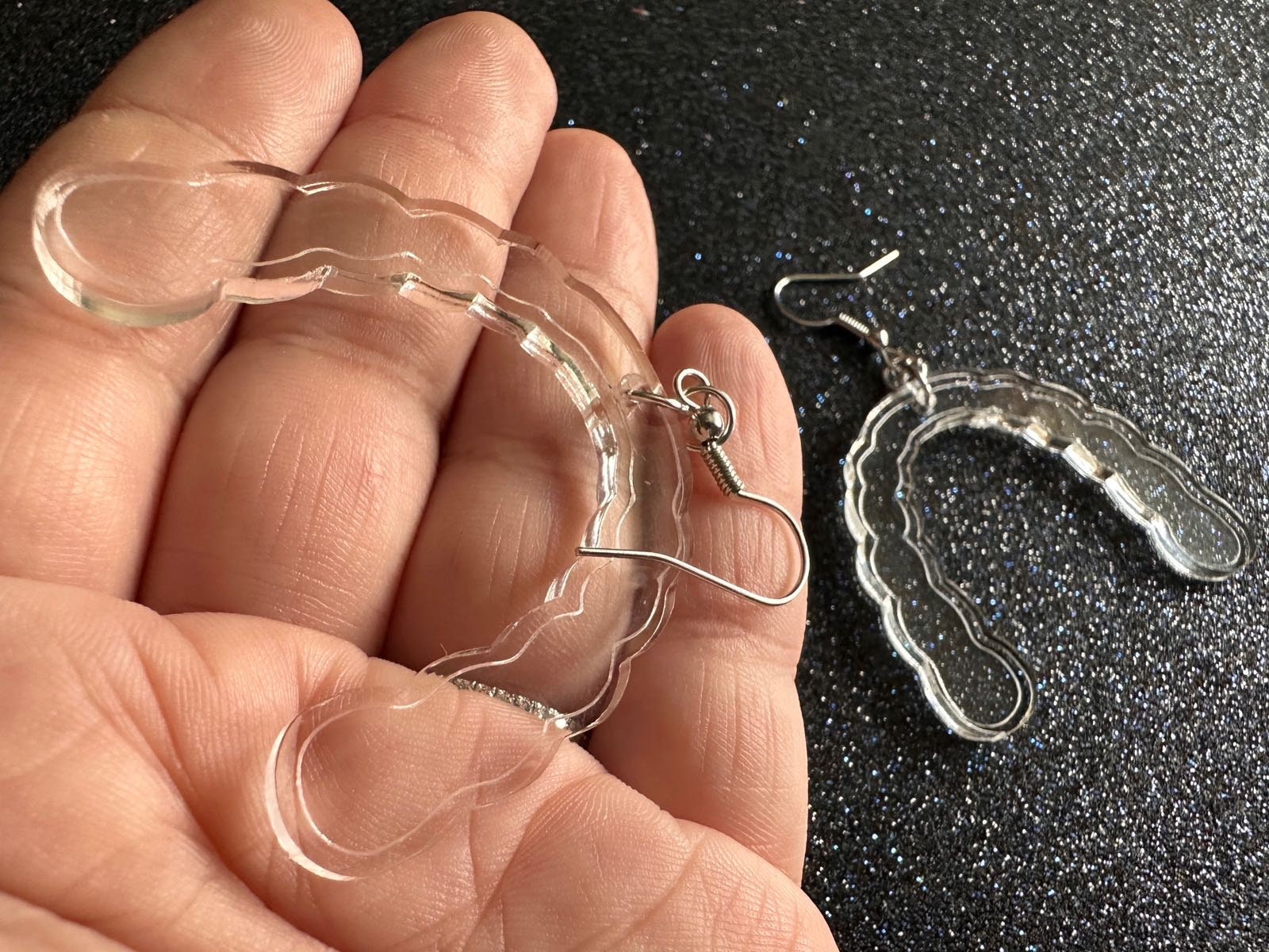 Teeth Aligner Earrings: Laser Cut Acrylic Aligners, Retainers, Braces, Dental, Dentist, Teeth, Tooth Straightening, Gift for Her/Him/Them
