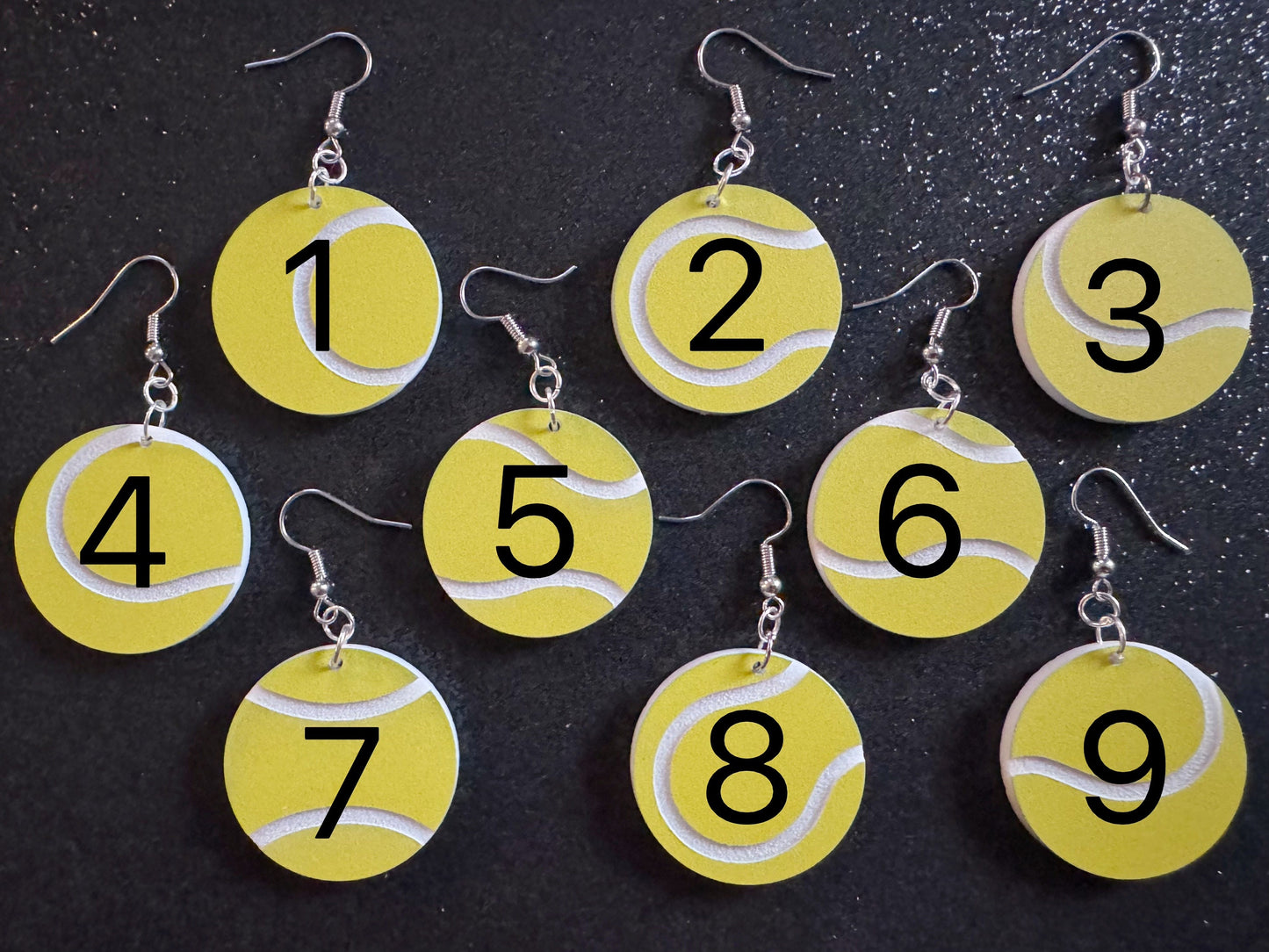 Tennis Ball Earrings: Laser Cut Acrylic Tennis Earrings, Sports, Game, Play, Hobby, Tennis Balls, Hobby, Best Gifts for Her/Him/Them