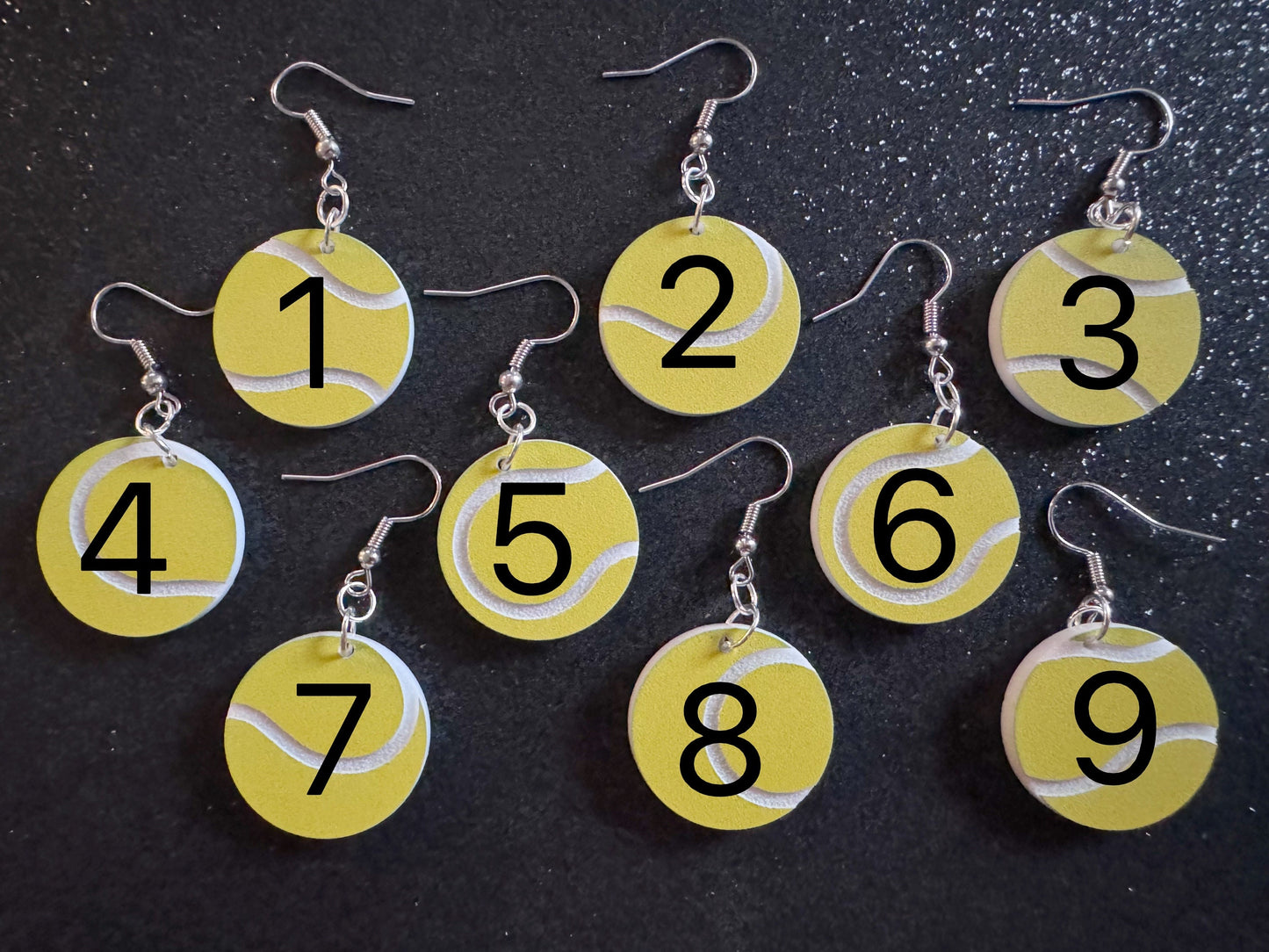 Tennis Ball Earrings: Laser Cut Acrylic Tennis Earrings, Sports, Game, Play, Hobby, Tennis Balls, Hobby, Best Gifts for Her/Him/Them