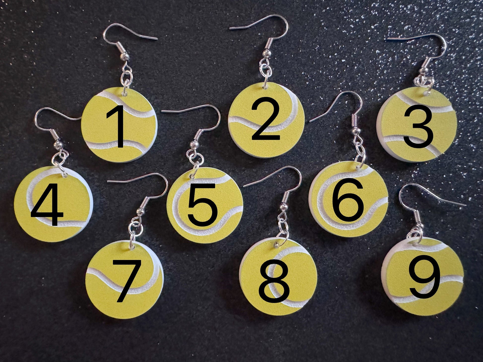 Tennis Ball Earrings: Laser Cut Acrylic Tennis Earrings, Sports, Game, Play, Hobby, Tennis Balls, Hobby, Best Gifts for Her/Him/Them