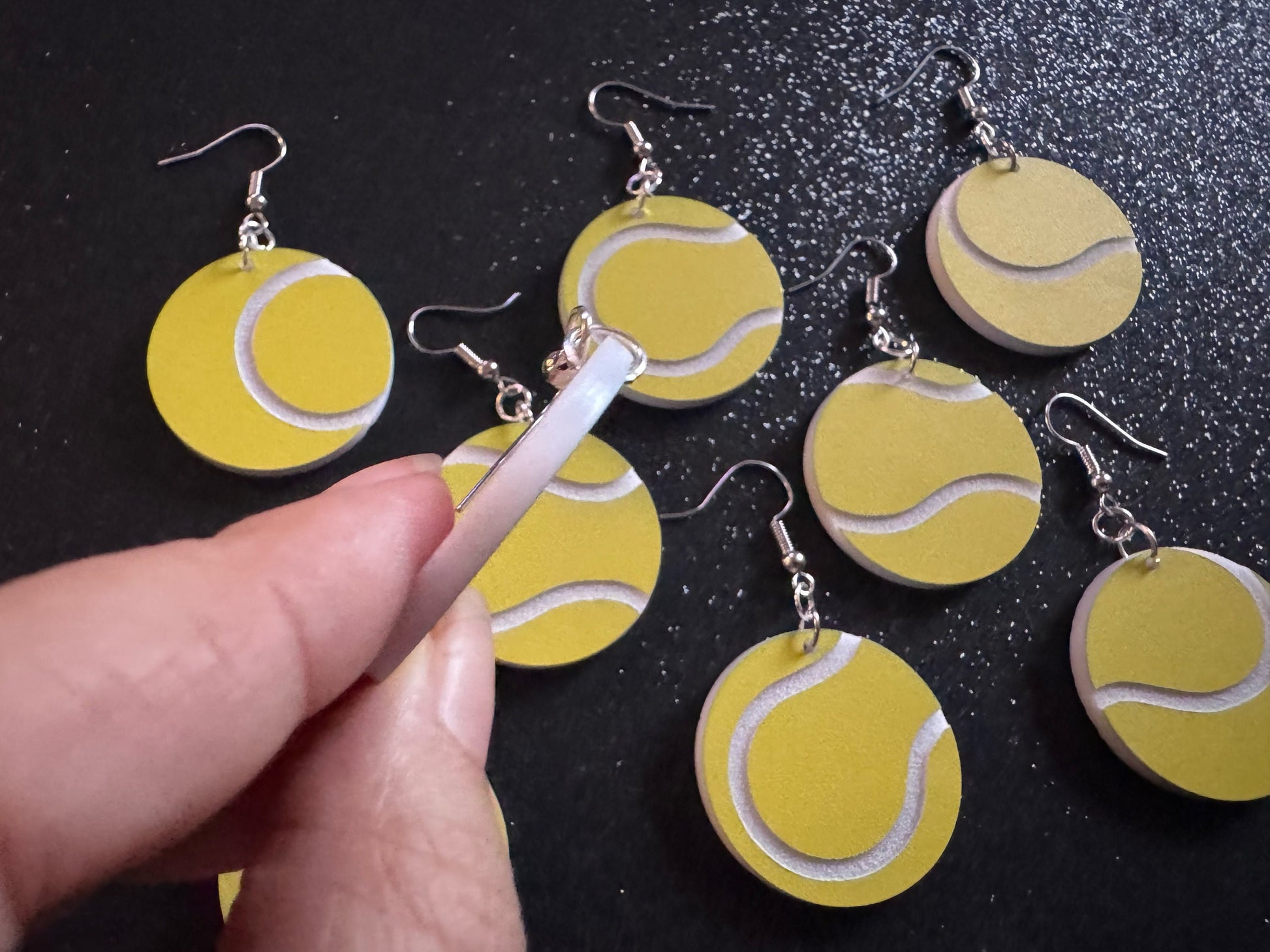 Tennis Ball Earrings: Laser Cut Acrylic Tennis Earrings, Sports, Game, Play, Hobby, Tennis Balls, Hobby, Best Gifts for Her/Him/Them