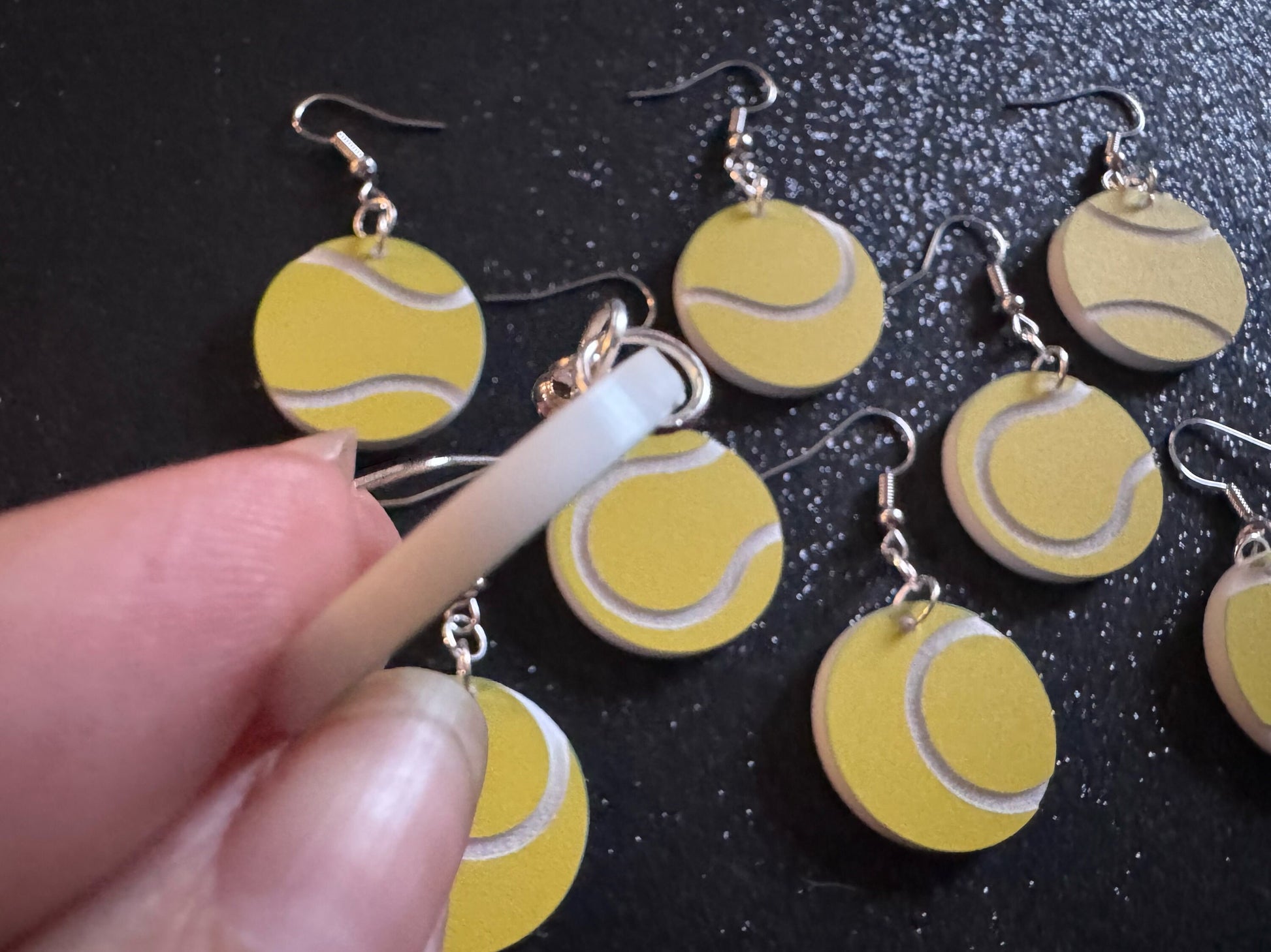 Tennis Ball Earrings: Laser Cut Acrylic Tennis Earrings, Sports, Game, Play, Hobby, Tennis Balls, Hobby, Best Gifts for Her/Him/Them