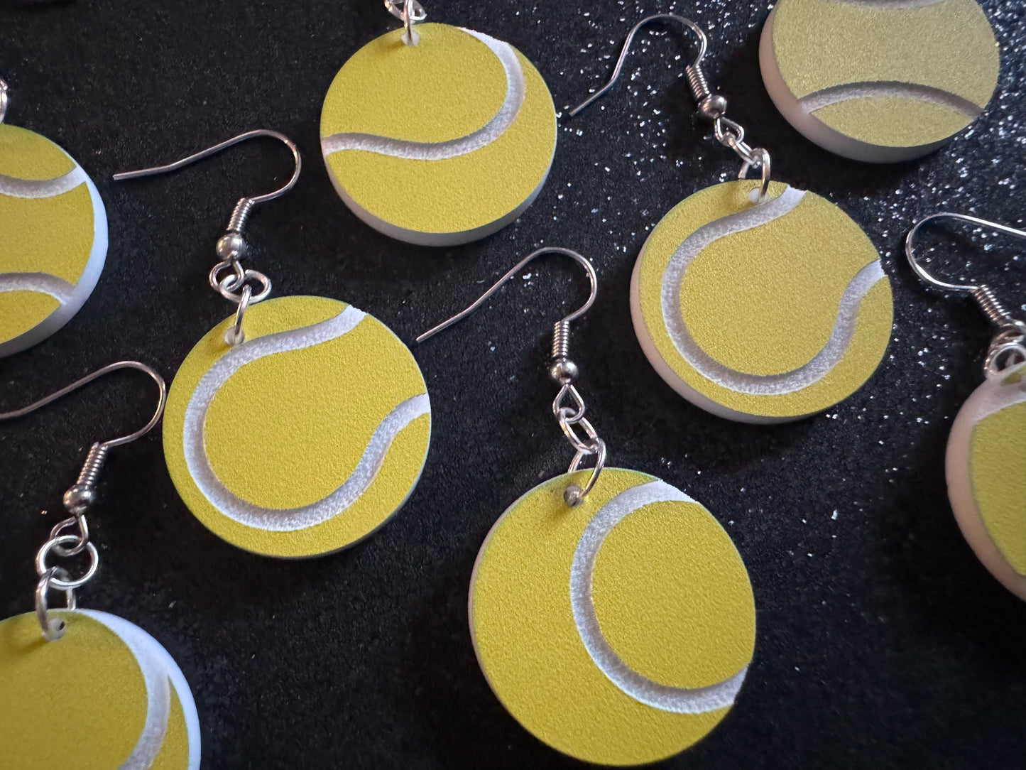 Tennis Ball Earrings: Laser Cut Acrylic Tennis Earrings, Sports, Game, Play, Hobby, Tennis Balls, Hobby, Best Gifts for Her/Him/Them