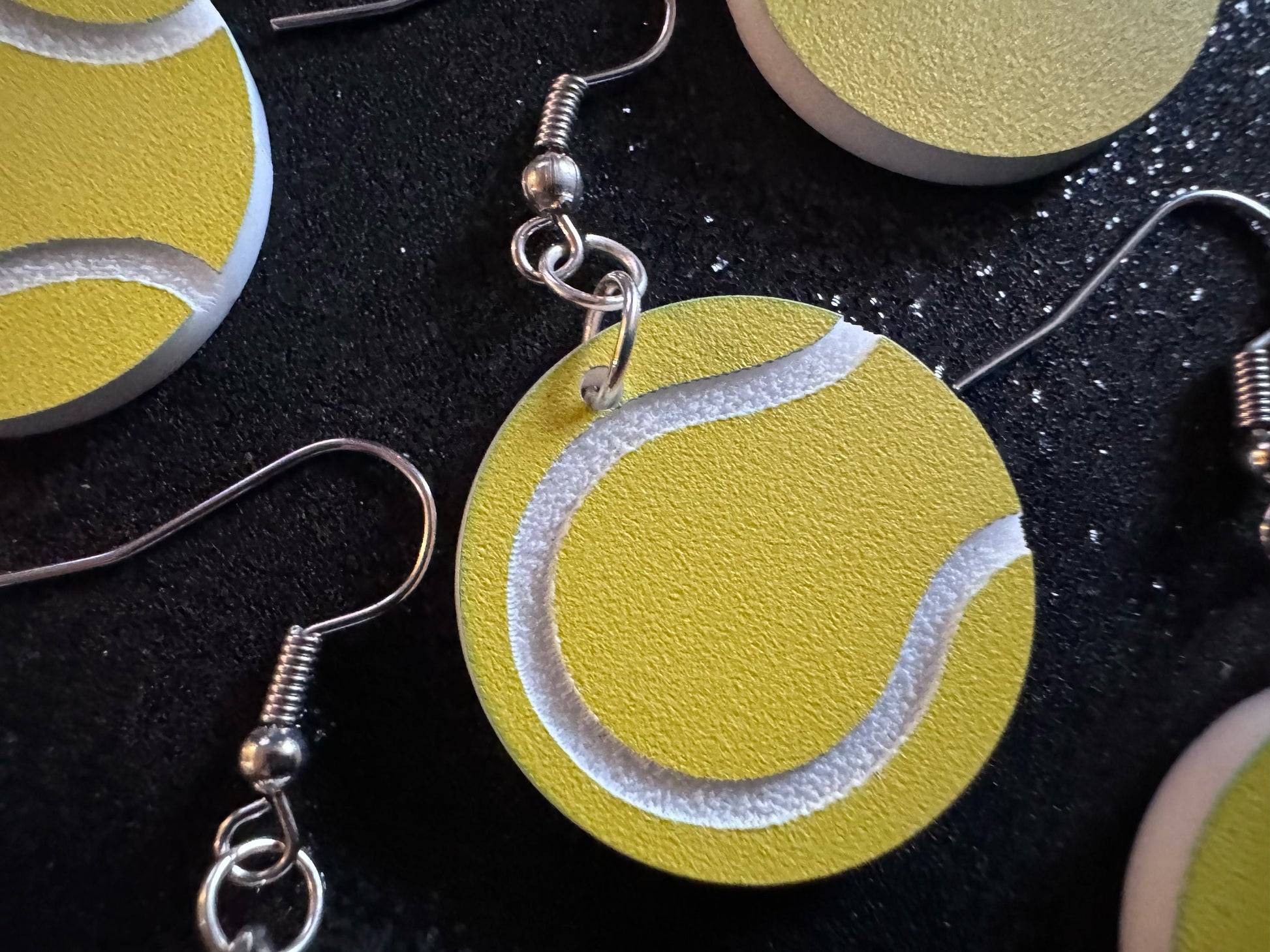 Tennis Ball Earrings: Laser Cut Acrylic Tennis Earrings, Sports, Game, Play, Hobby, Tennis Balls, Hobby, Best Gifts for Her/Him/Them