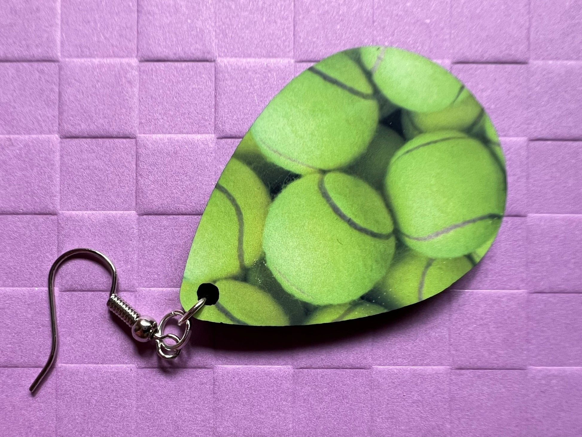 Tennis Ball Earrings: Play Tennis, Sports, Athlete, Sublimated, Best Gifts for Her/Him/Them