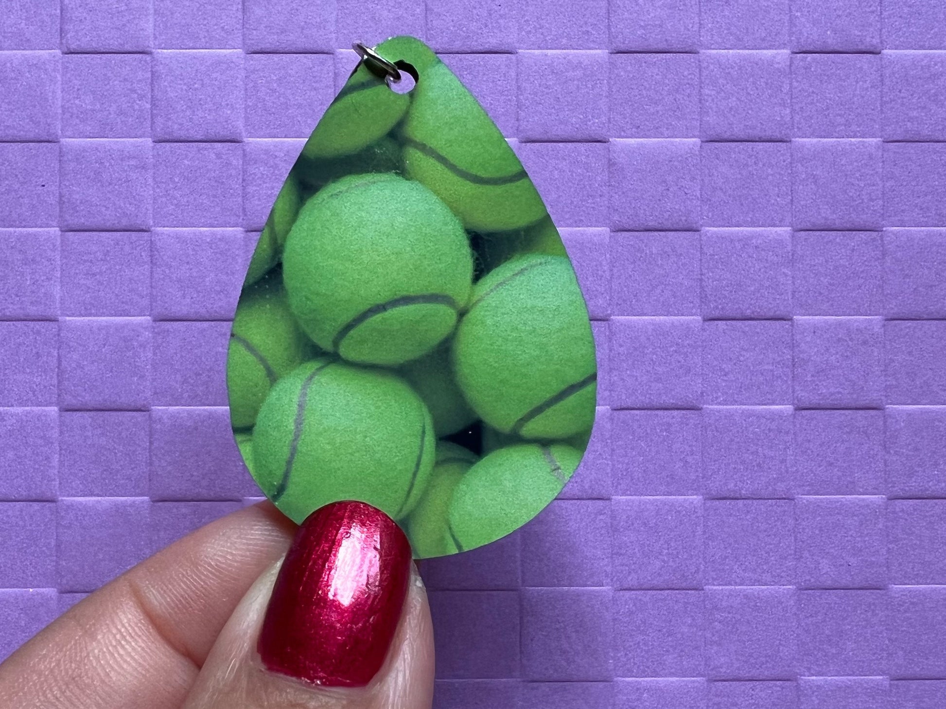 Tennis Ball Earrings: Play Tennis, Sports, Athlete, Sublimated, Best Gifts for Her/Him/Them