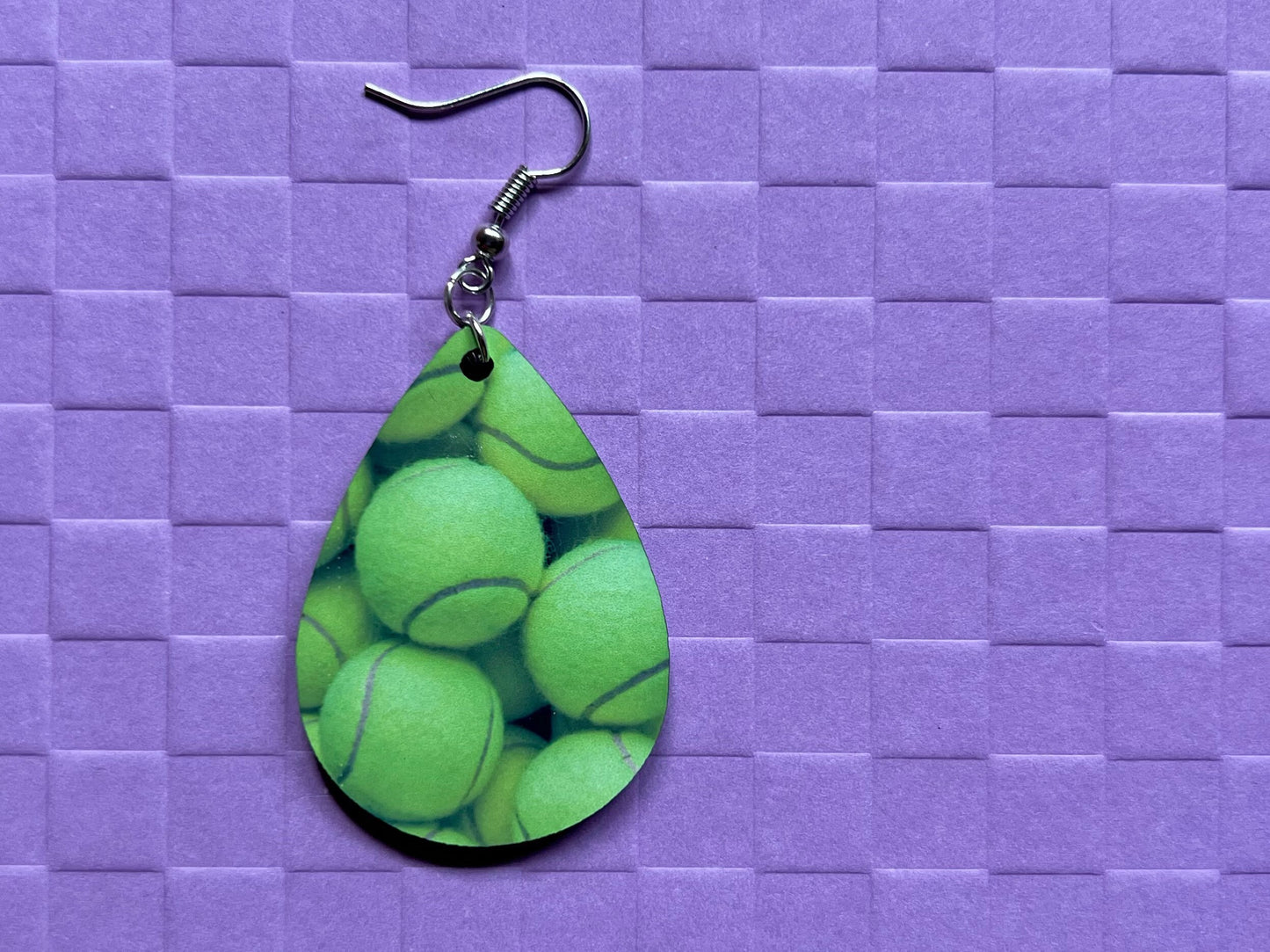 Tennis Ball Earrings: Play Tennis, Sports, Athlete, Sublimated, Best Gifts for Her/Him/Them