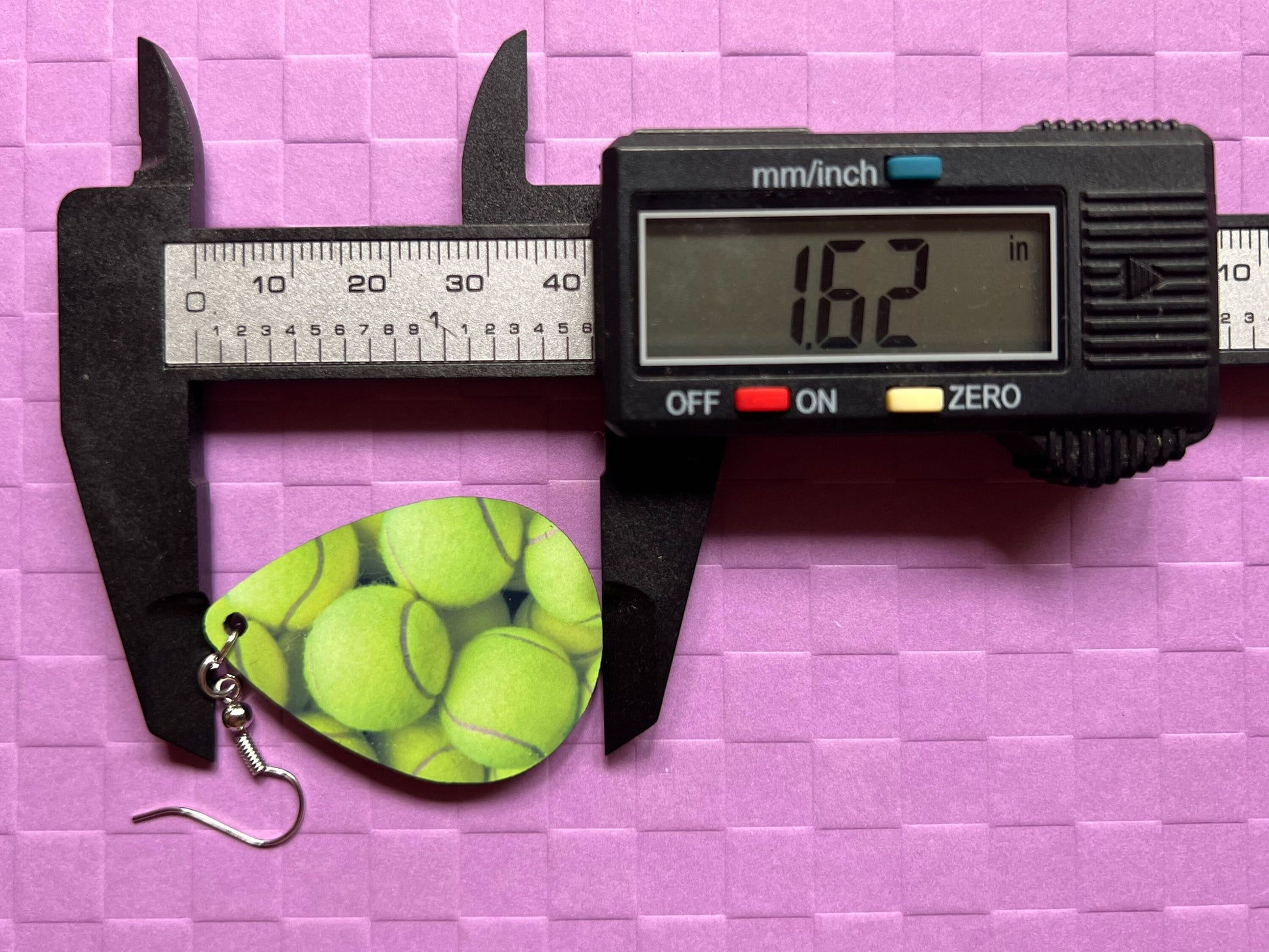 Tennis Ball Earrings: Play Tennis, Sports, Athlete, Sublimated, Best Gifts for Her/Him/Them