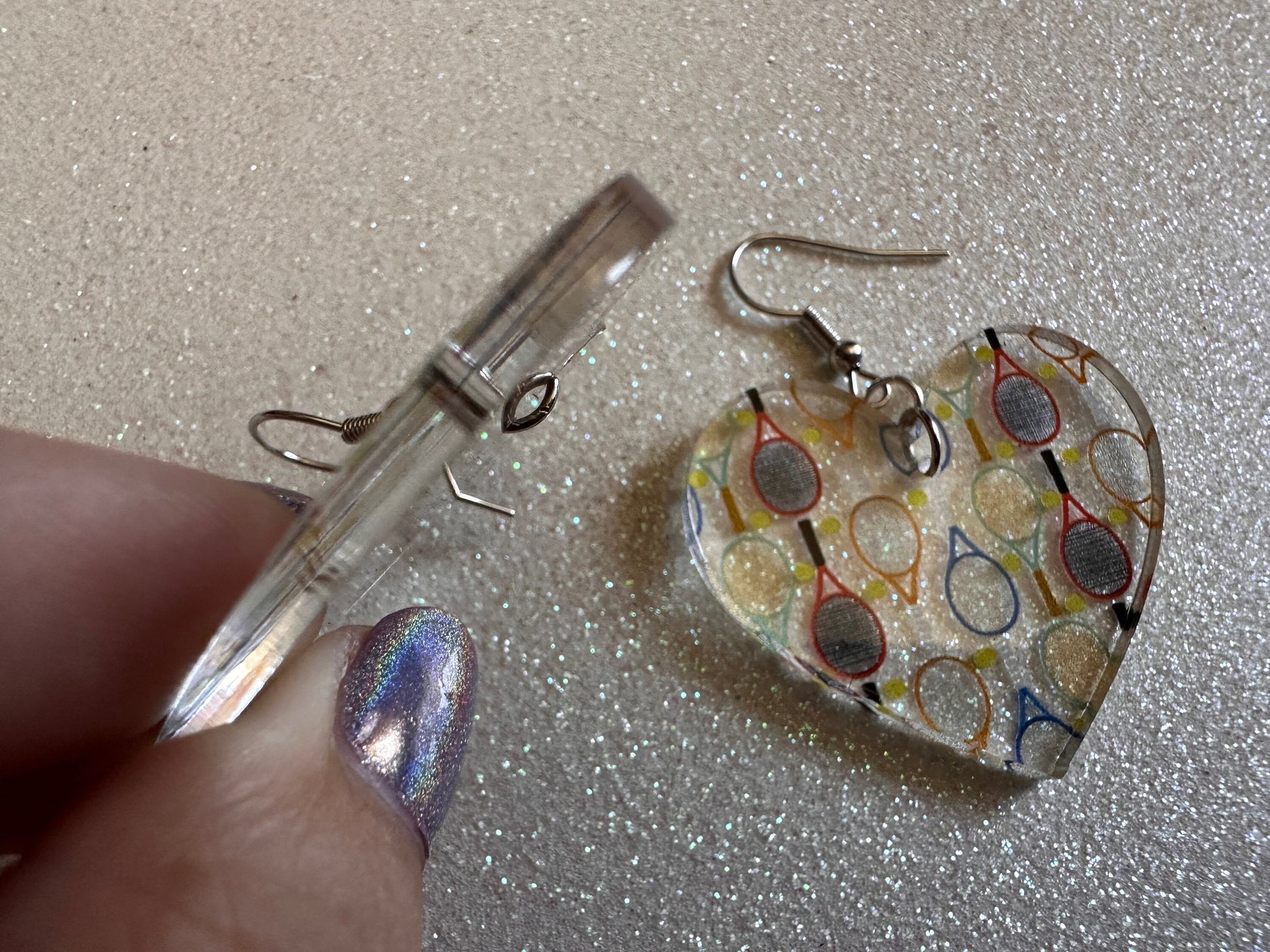Tennis Earrings: Laser Cut Acrylic Tennis Earrings, Sports, Game, Play, Hobby, Tennis Racket, Tennis Ball, Best Gifts for Her/Him/Them
