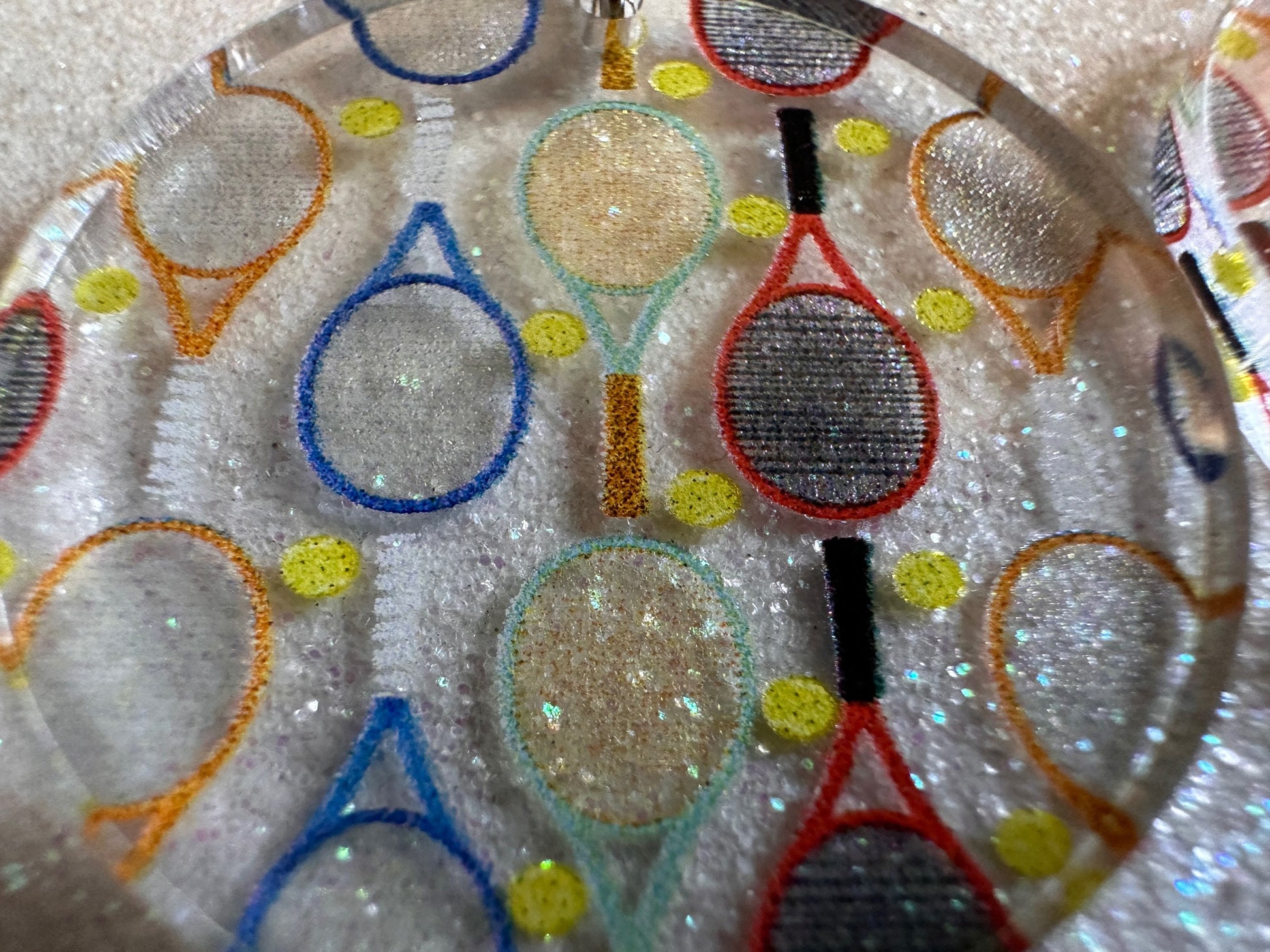 Tennis Earrings: Laser Cut Acrylic Tennis Earrings, Sports, Game, Play, Hobby, Tennis Racket, Tennis Ball, Best Gifts for Her/Him/Them