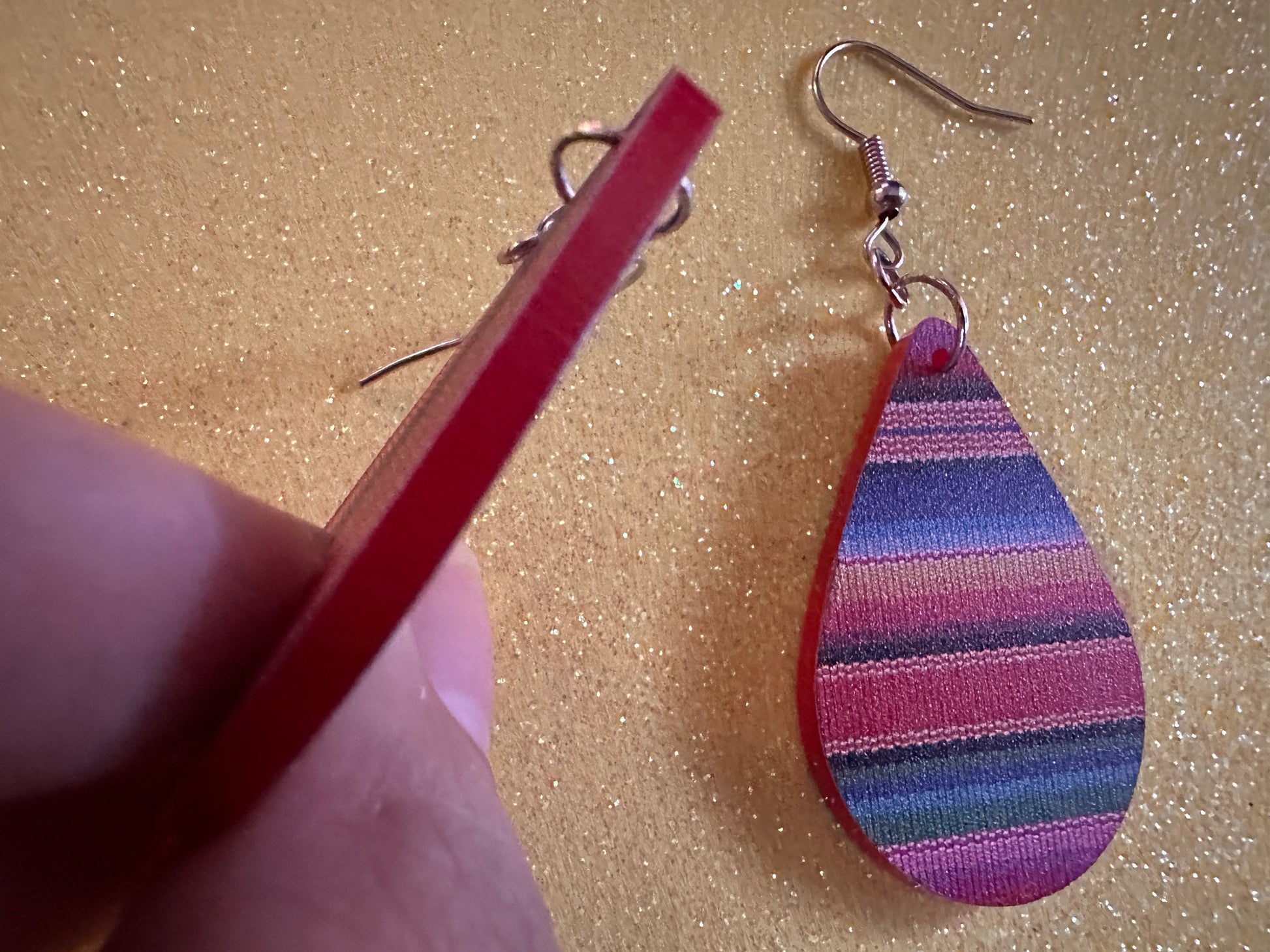 Textile Earrings: Laser Cut Acrylic Fabric Earrings, Hobby, Crafter, Crafts, Seamstress, Sewing, Designer, Art, Best Gifts for Her/Him/Them