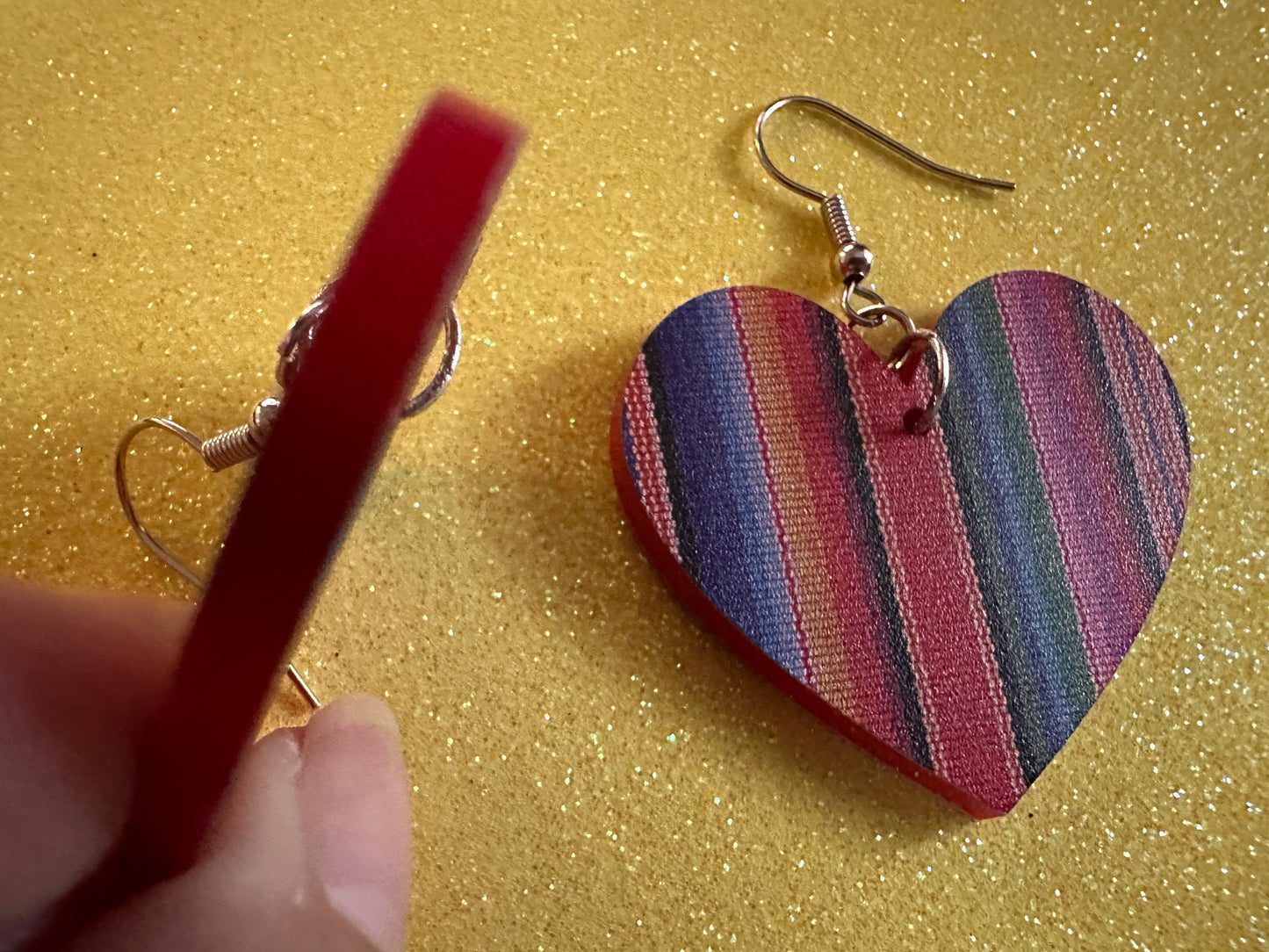 Textile Earrings: Laser Cut Acrylic Fabric Earrings, Hobby, Crafter, Crafts, Seamstress, Sewing, Designer, Art, Best Gifts for Her/Him/Them