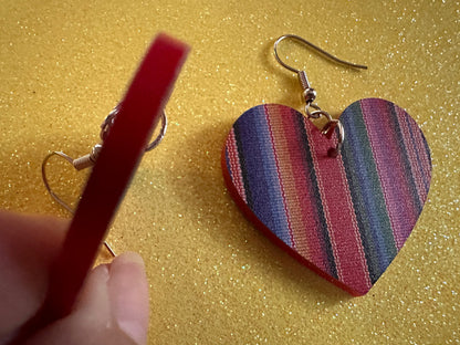 Textile Earrings: Laser Cut Acrylic Fabric Earrings, Hobby, Crafter, Crafts, Seamstress, Sewing, Designer, Art, Best Gifts for Her/Him/Them