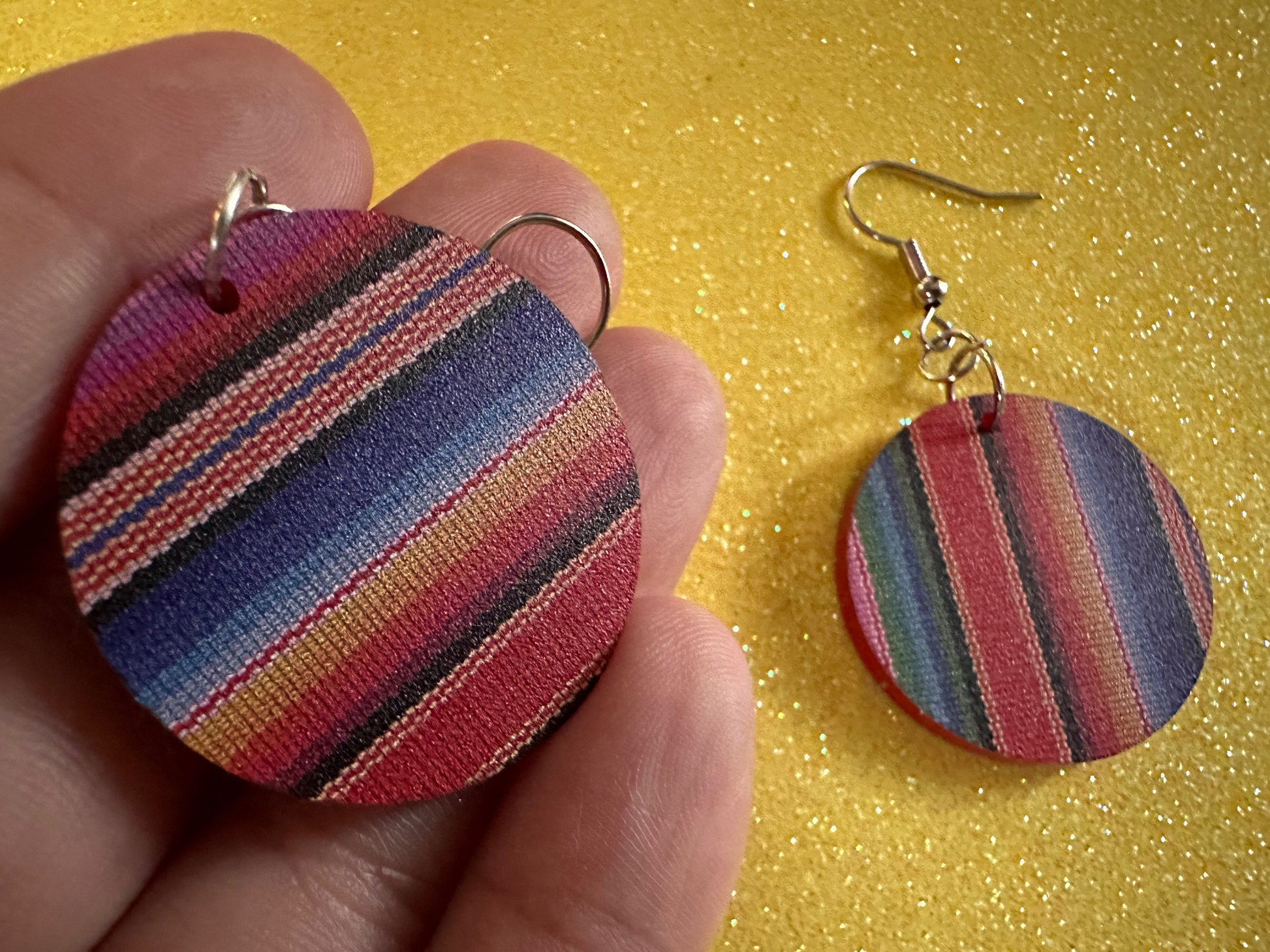 Textile Earrings: Laser Cut Acrylic Fabric Earrings, Hobby, Crafter, Crafts, Seamstress, Sewing, Designer, Art, Best Gifts for Her/Him/Them