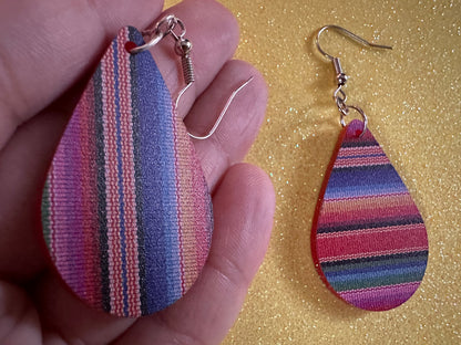 Textile Earrings: Laser Cut Acrylic Fabric Earrings, Hobby, Crafter, Crafts, Seamstress, Sewing, Designer, Art, Best Gifts for Her/Him/Them
