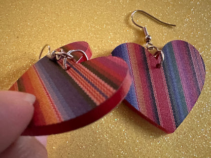 Textile Earrings: Laser Cut Acrylic Fabric Earrings, Hobby, Crafter, Crafts, Seamstress, Sewing, Designer, Art, Best Gifts for Her/Him/Them