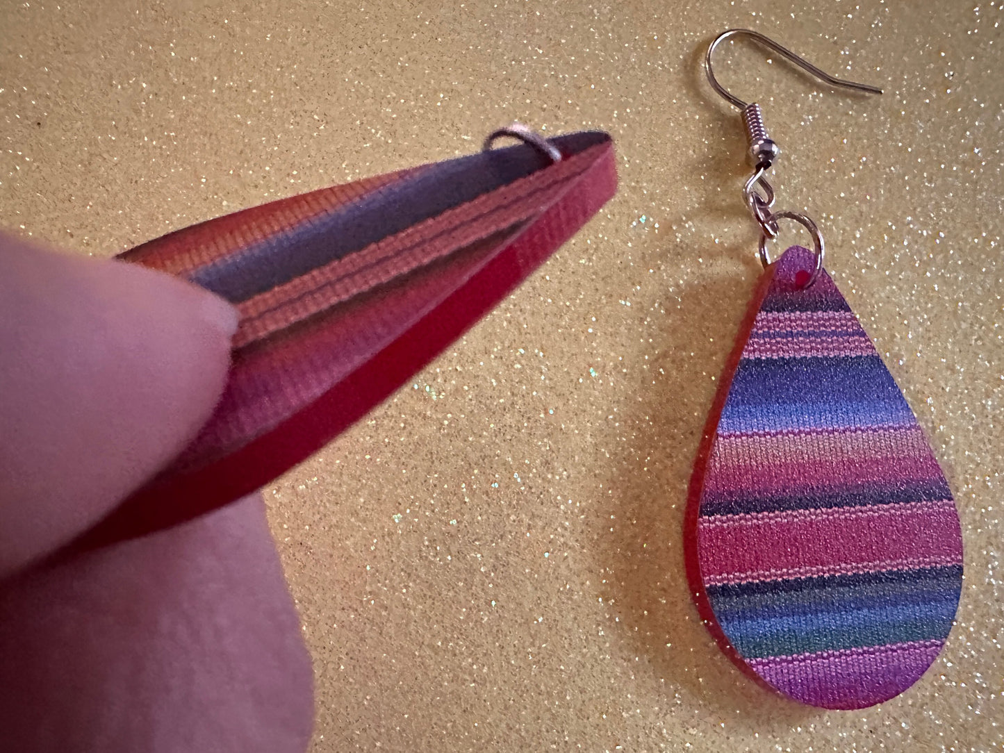 Textile Earrings: Laser Cut Acrylic Fabric Earrings, Hobby, Crafter, Crafts, Seamstress, Sewing, Designer, Art, Best Gifts for Her/Him/Them
