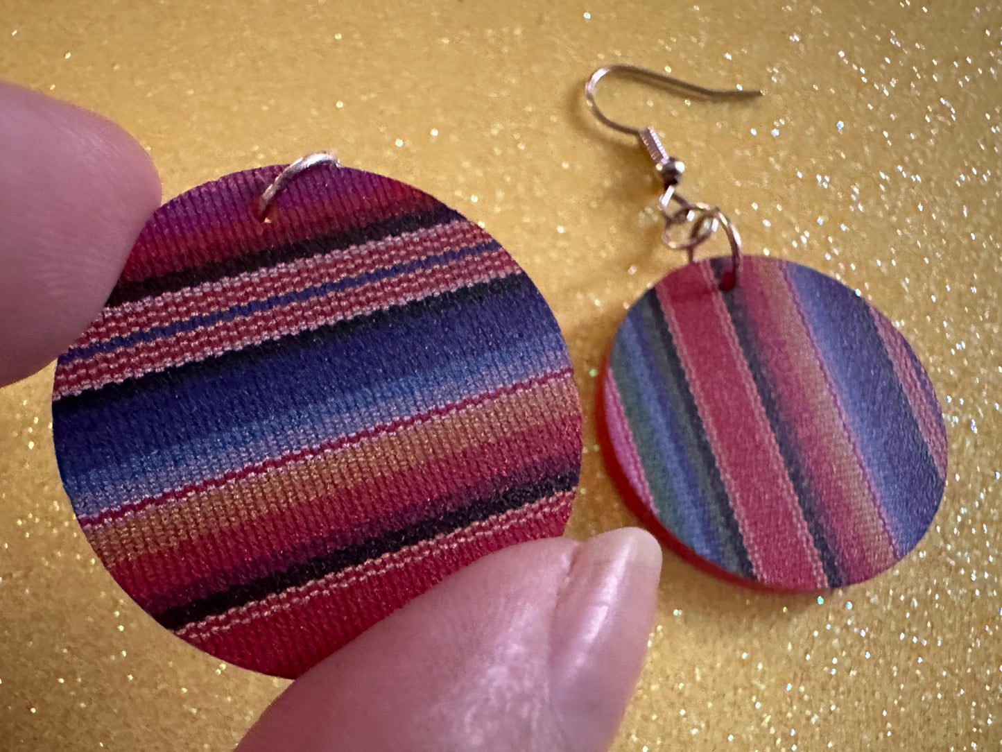 Textile Earrings: Laser Cut Acrylic Fabric Earrings, Hobby, Crafter, Crafts, Seamstress, Sewing, Designer, Art, Best Gifts for Her/Him/Them